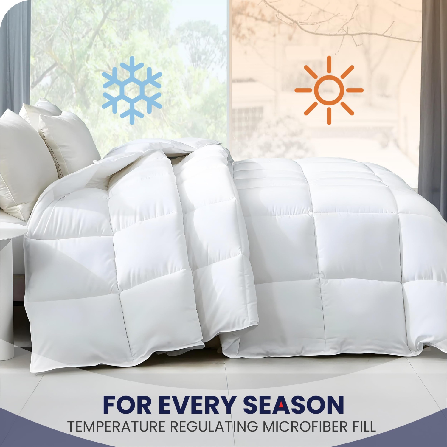 Housse de douillette en microfibre de lin canadien, 66 x 90&nbsp;po, légère et perméable à l'air, cousue à carreaux, douce et confortable, lavable