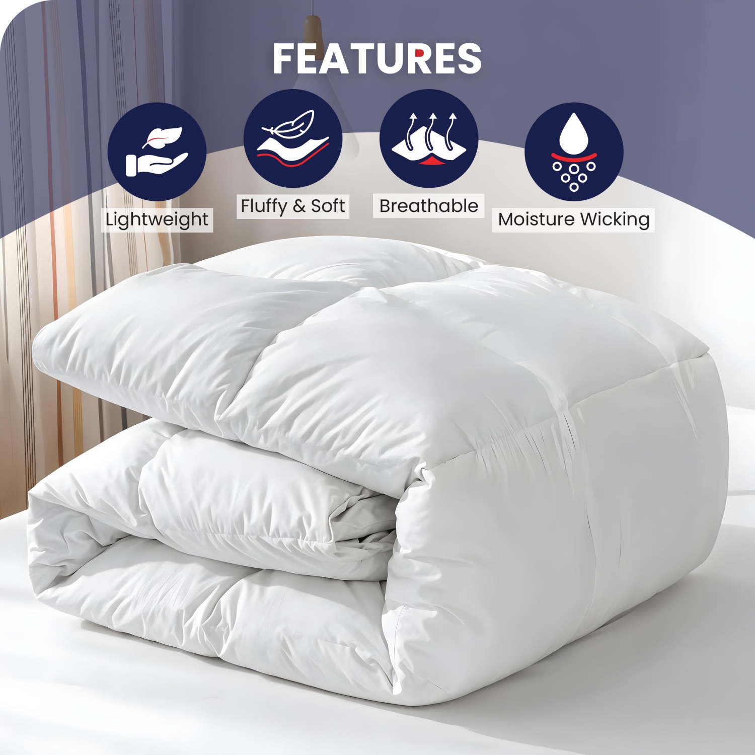 Housse de douillette en microfibre de lin canadien, 66 x 90&nbsp;po, légère et perméable à l'air, cousue à carreaux, douce et confortable, lavable