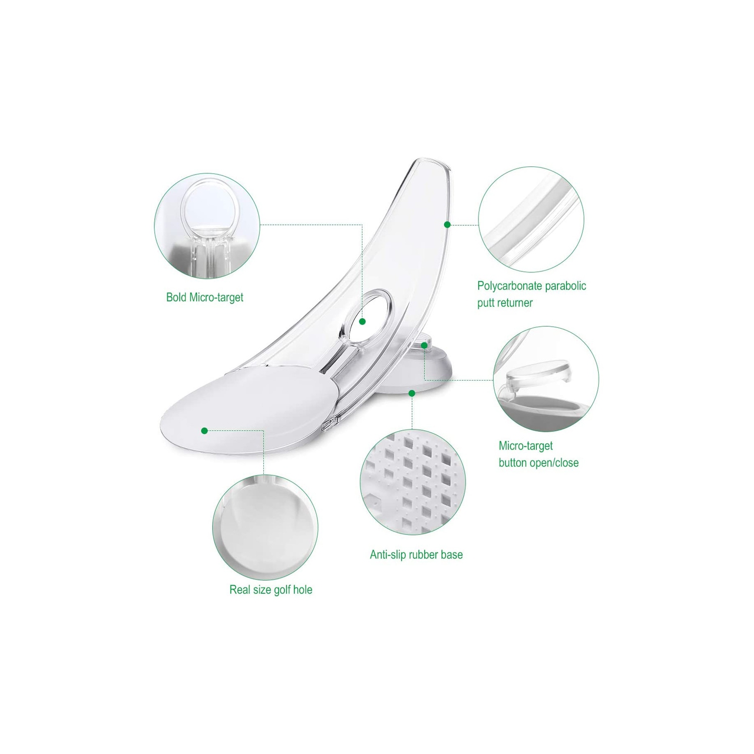 Golf Putt Trainer Curved Aid Office Home Carpet Practice Putt Aim ABS - axGear