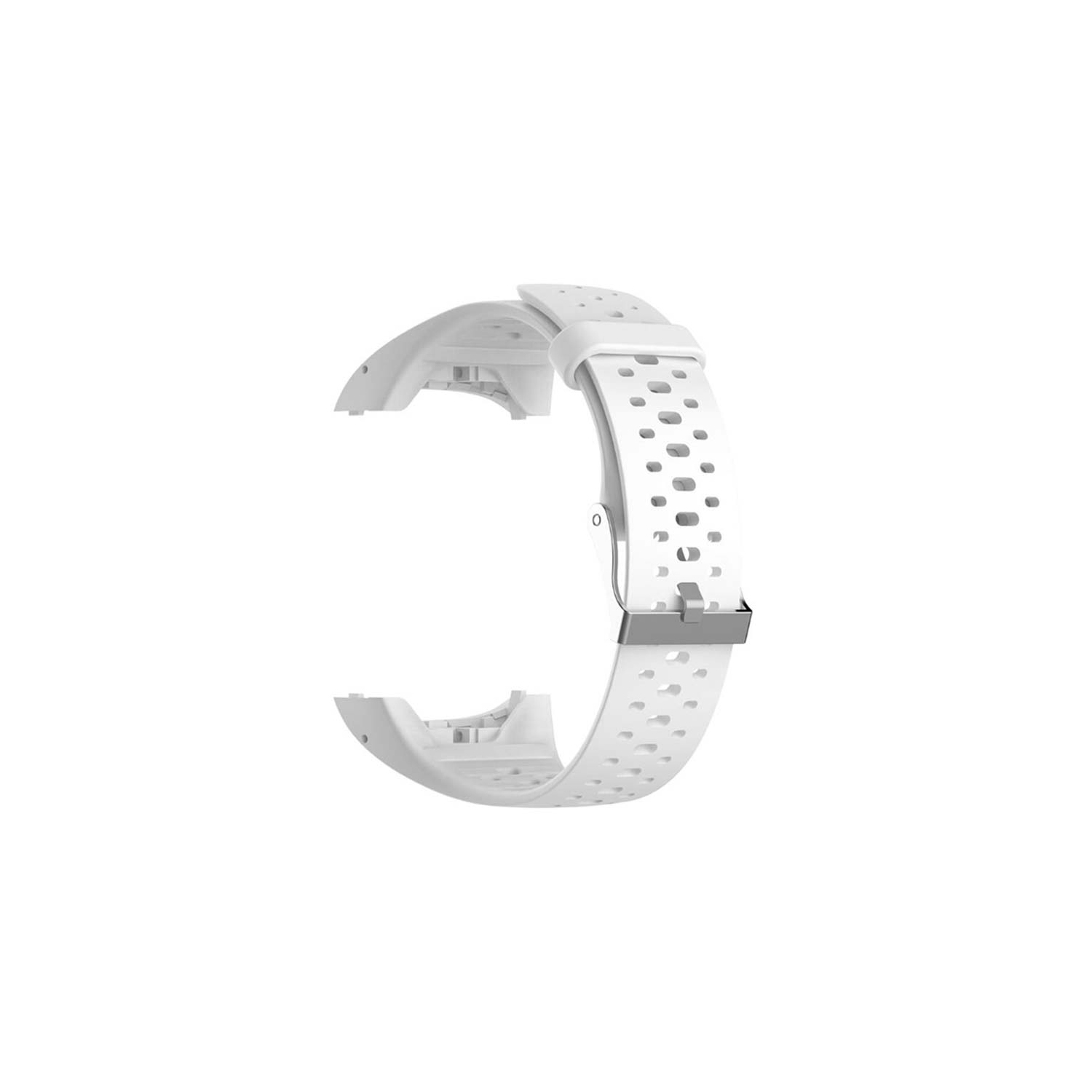 Bracelet en silicone perforé de StrapsCo pour montre M400/M430 de Polar - Blanc