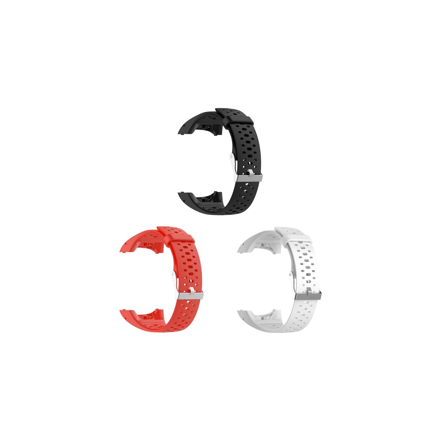 Bracelet en silicone perforé de StrapsCo pour montre M400/M430 de Polar - Blanc
