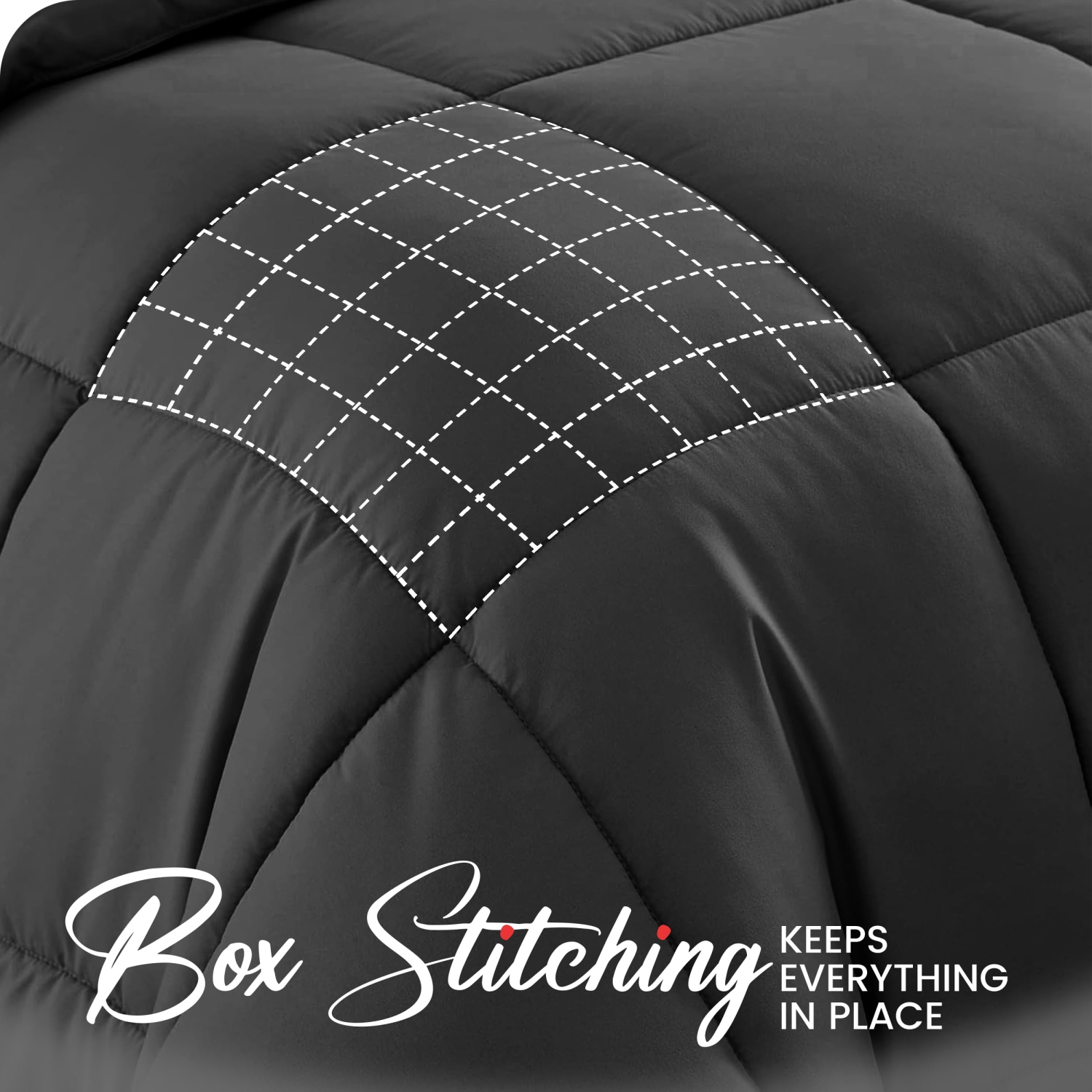 Canadian Linen Microfiber Comforter 60"x90" Box Stitched Cozy Warm Fluffy Luxury Hotel Down Alternative Hypoallergenic Breathable Duvet Set Grey, Twin