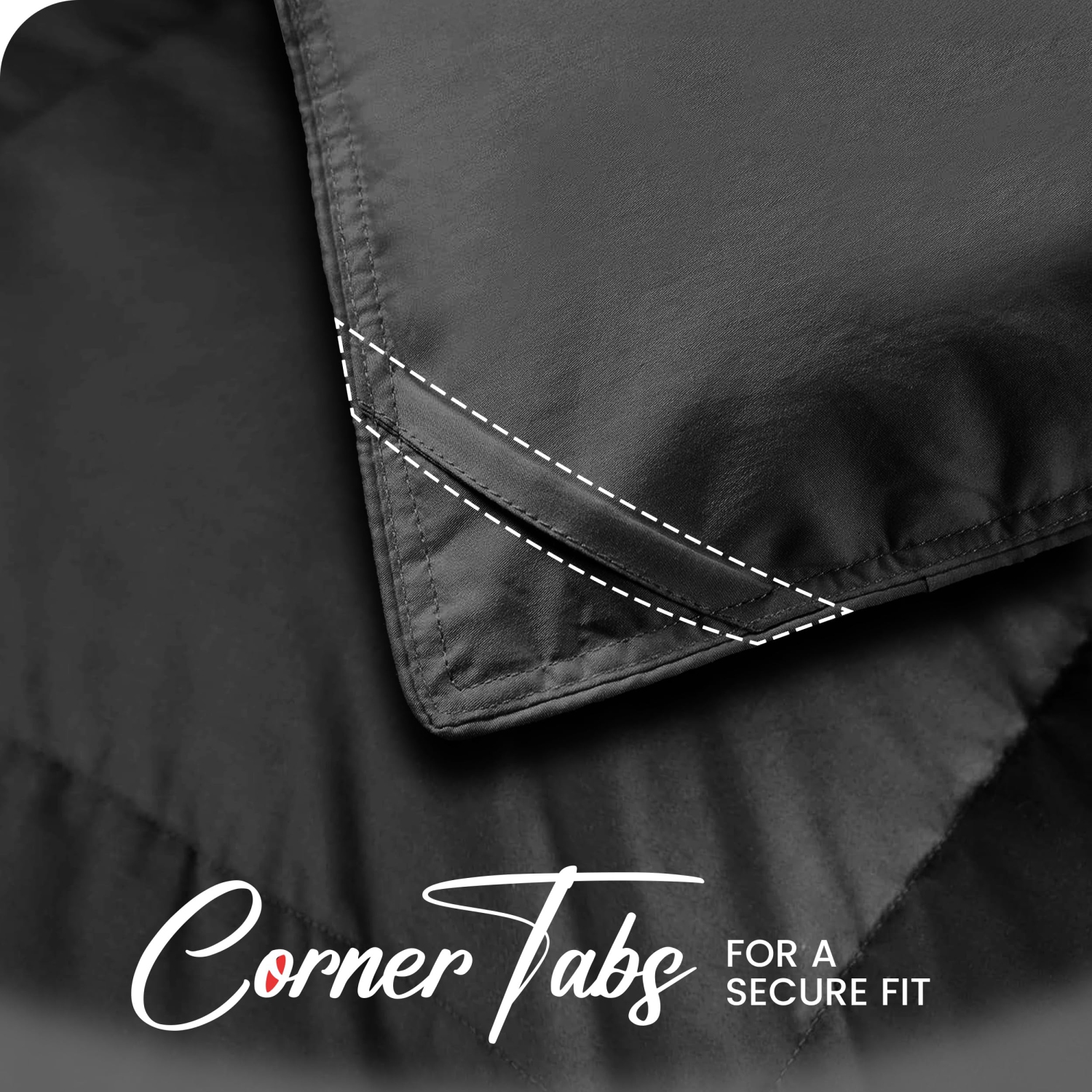 Canadian – Couvre-lit en microfibre de lin, 90 x 90&nbsp;po, cousu en carré, bourre de douillette en duvet synthétique, hypoallergénique, gris, grand