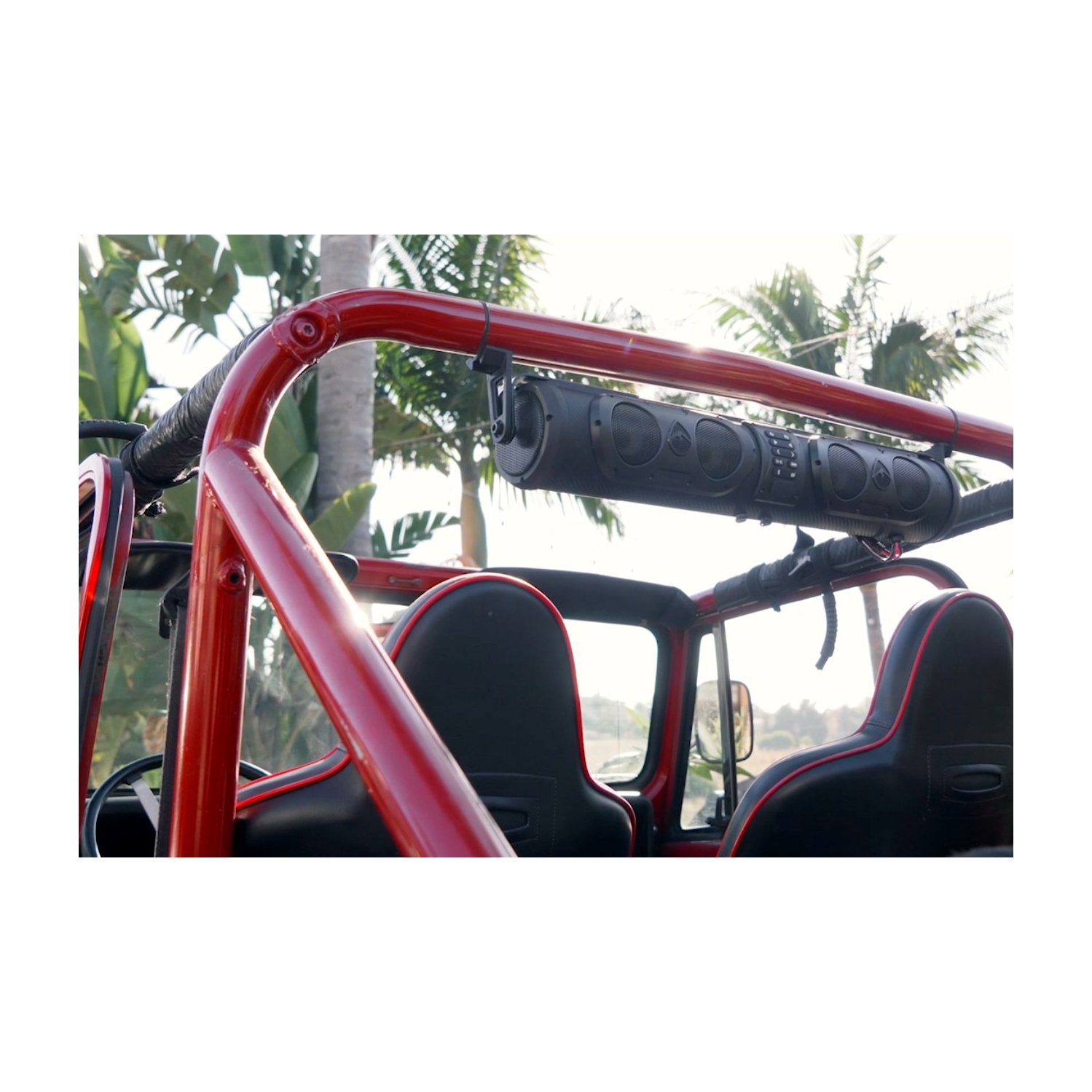 Barre de son amplifiée Bluetooth 8 haut-parleurs SoundExtreme 26 po d’ECOXGEAR résistant aux sable avec éclairage DEL 500 W de puissance de crête