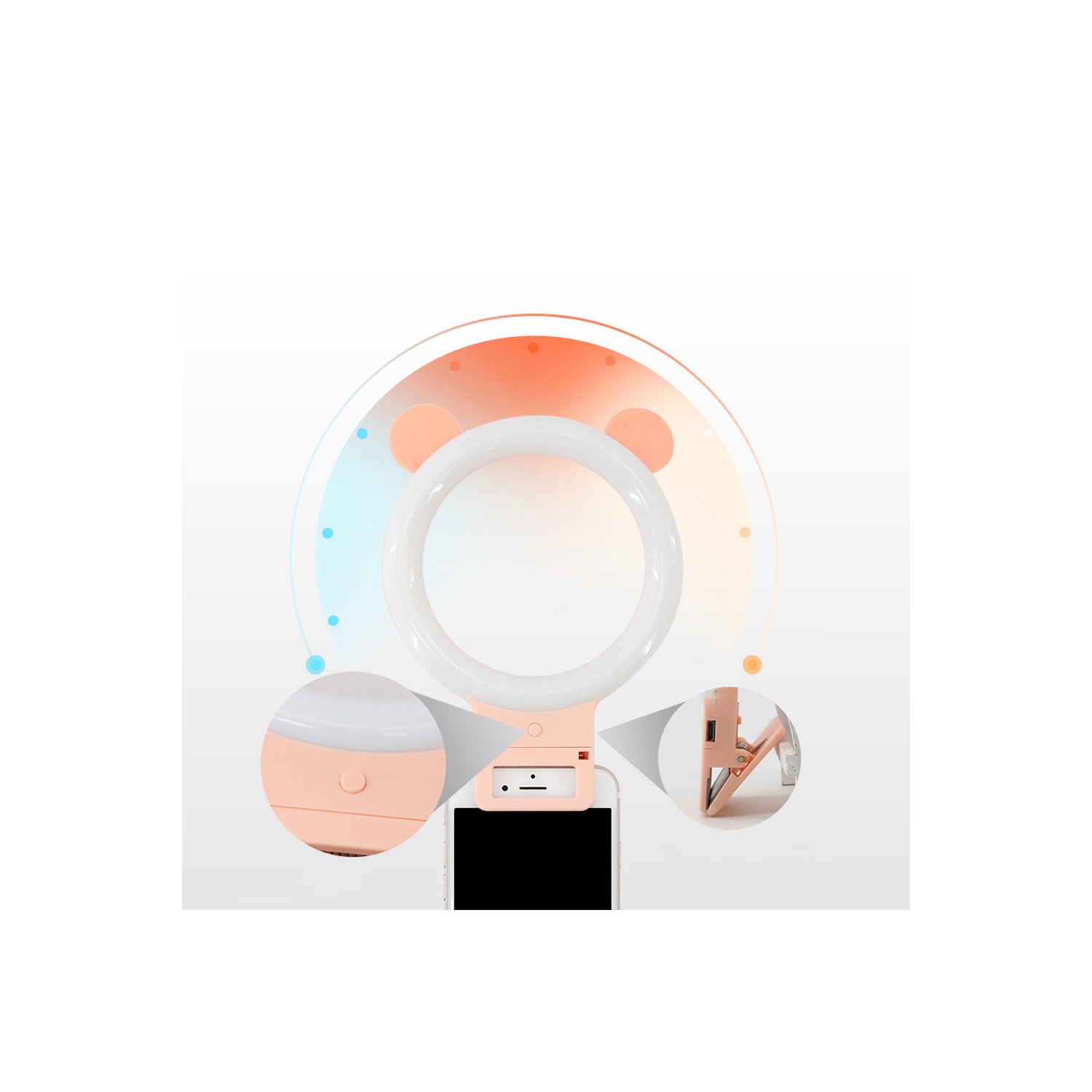 Selfie Ring Light Cell Phone Clip-on Fill Light LED Makeup Lamp Circle LED - axGear