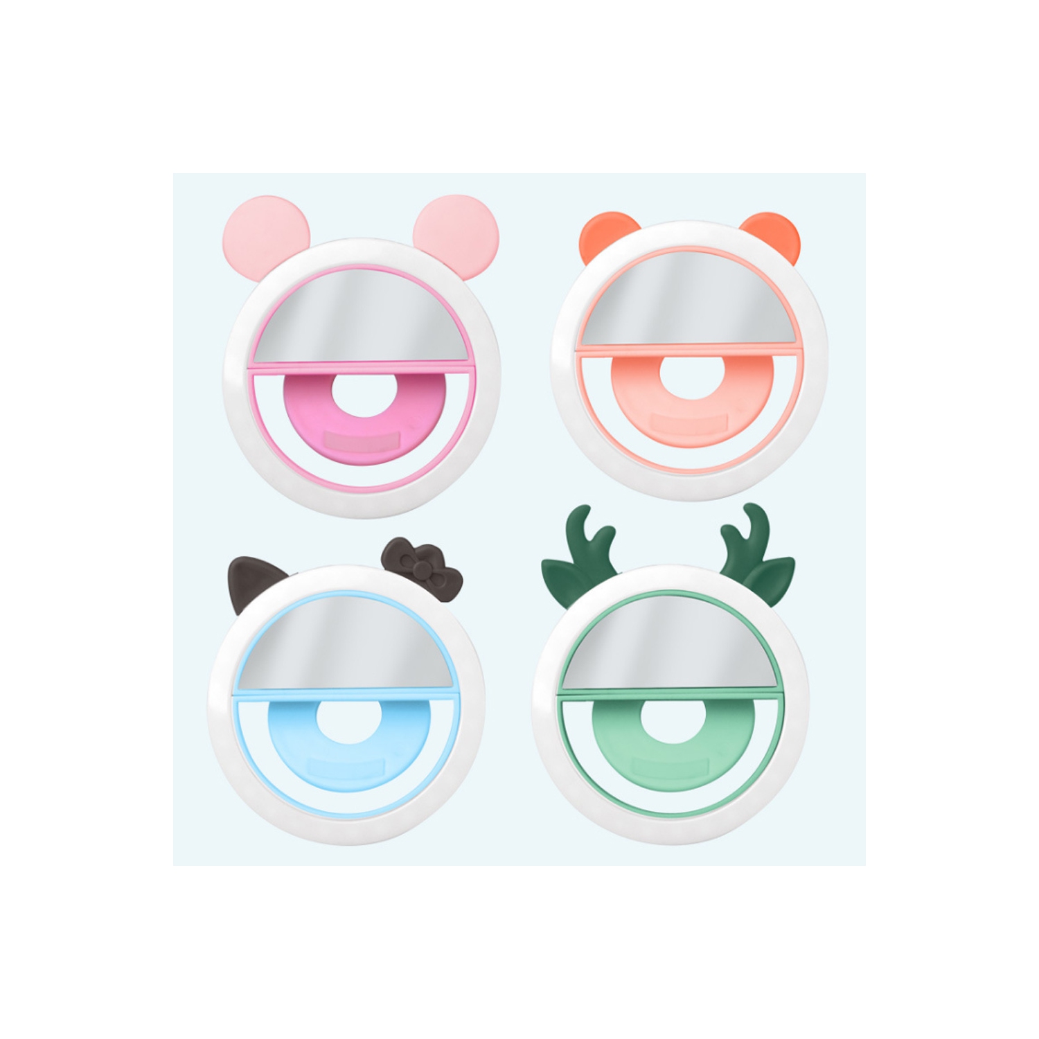 Miroirs de maquillage portatifs Selfie Ring LED Circle Clip-on Fill Light - axGear