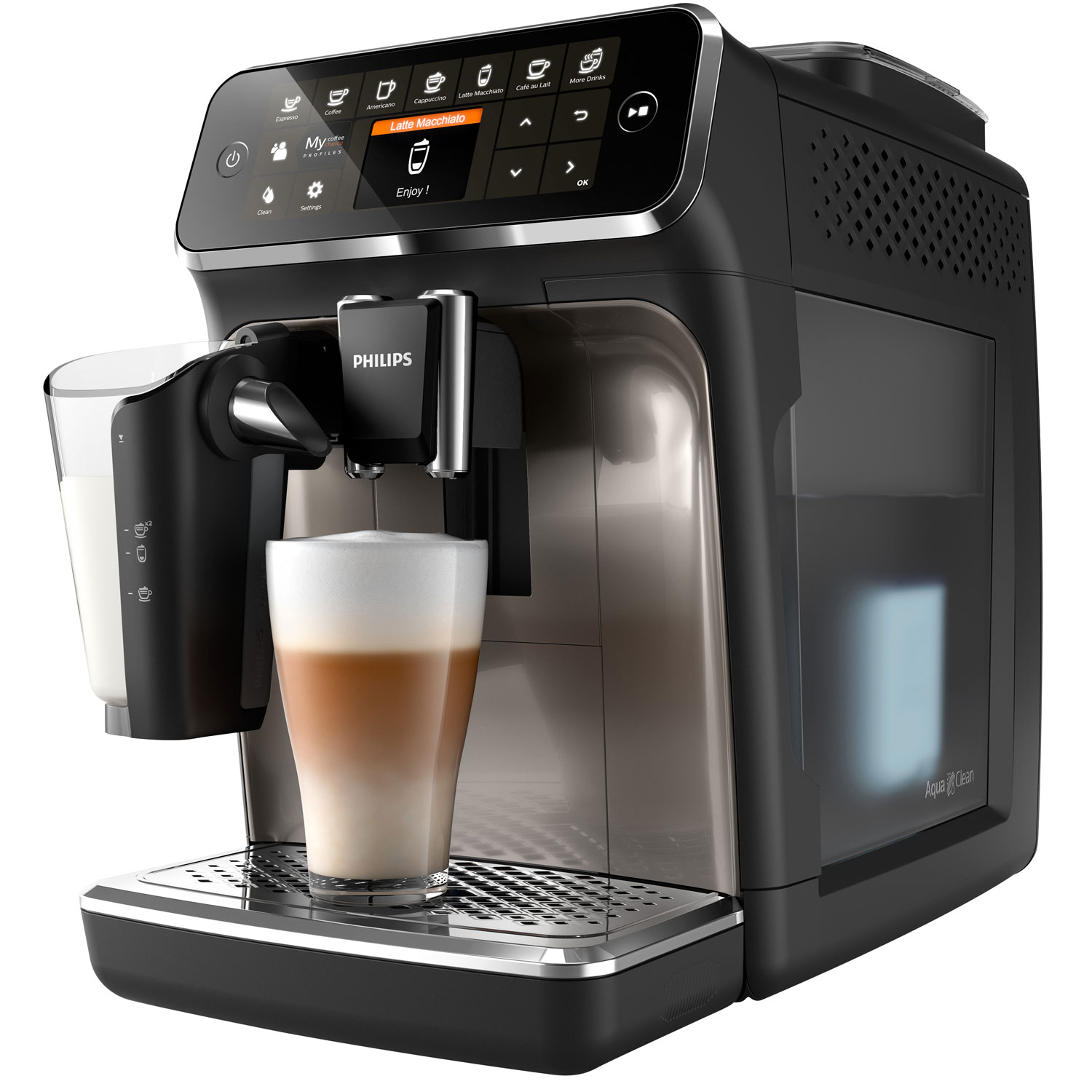 Philips 4300 Automatic Espresso Machine with LatteGo Milk Frother - Black