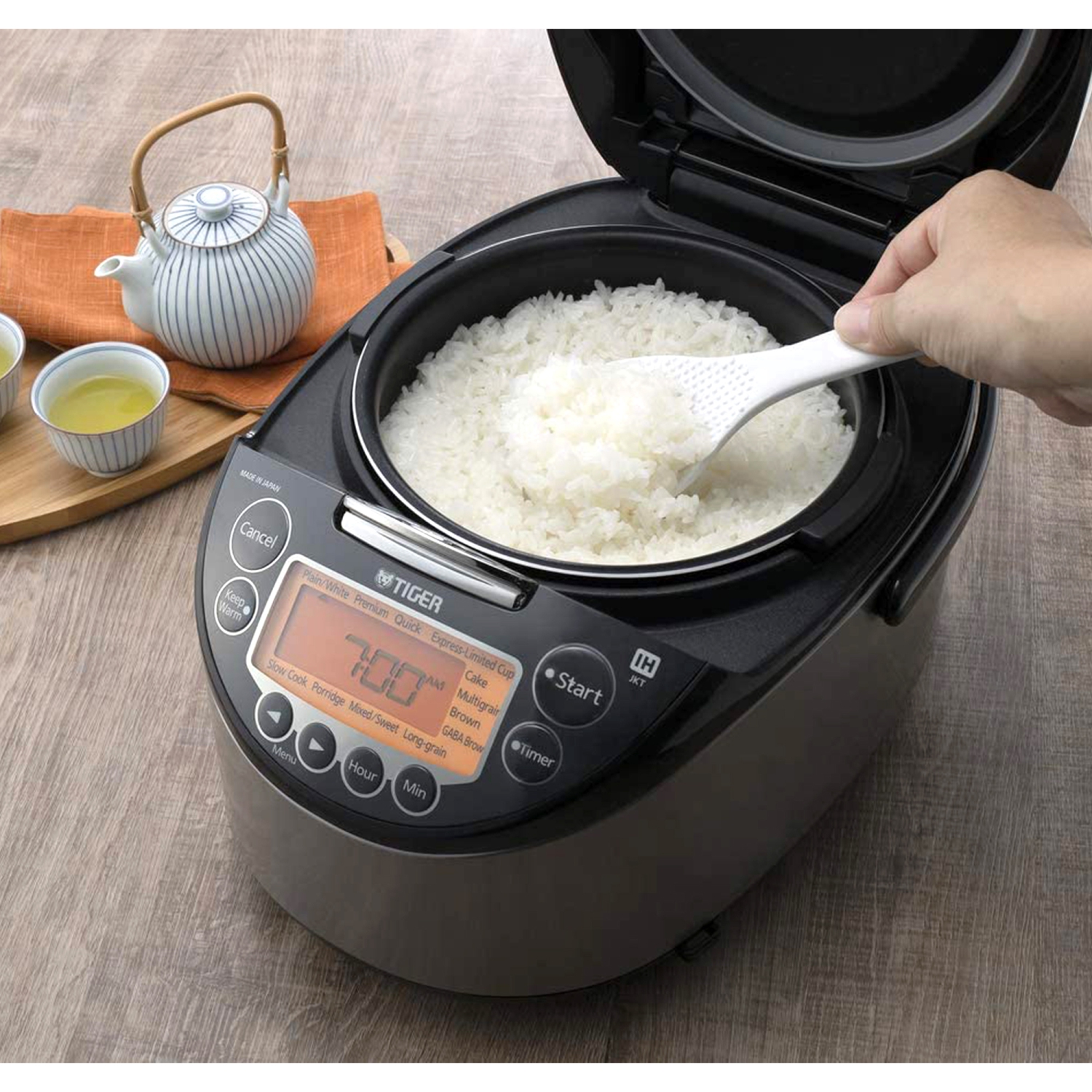 Tiger JKT-D – Cuiseur à riz multifonction en acier inoxydable IH, 10&nbsp;tasses