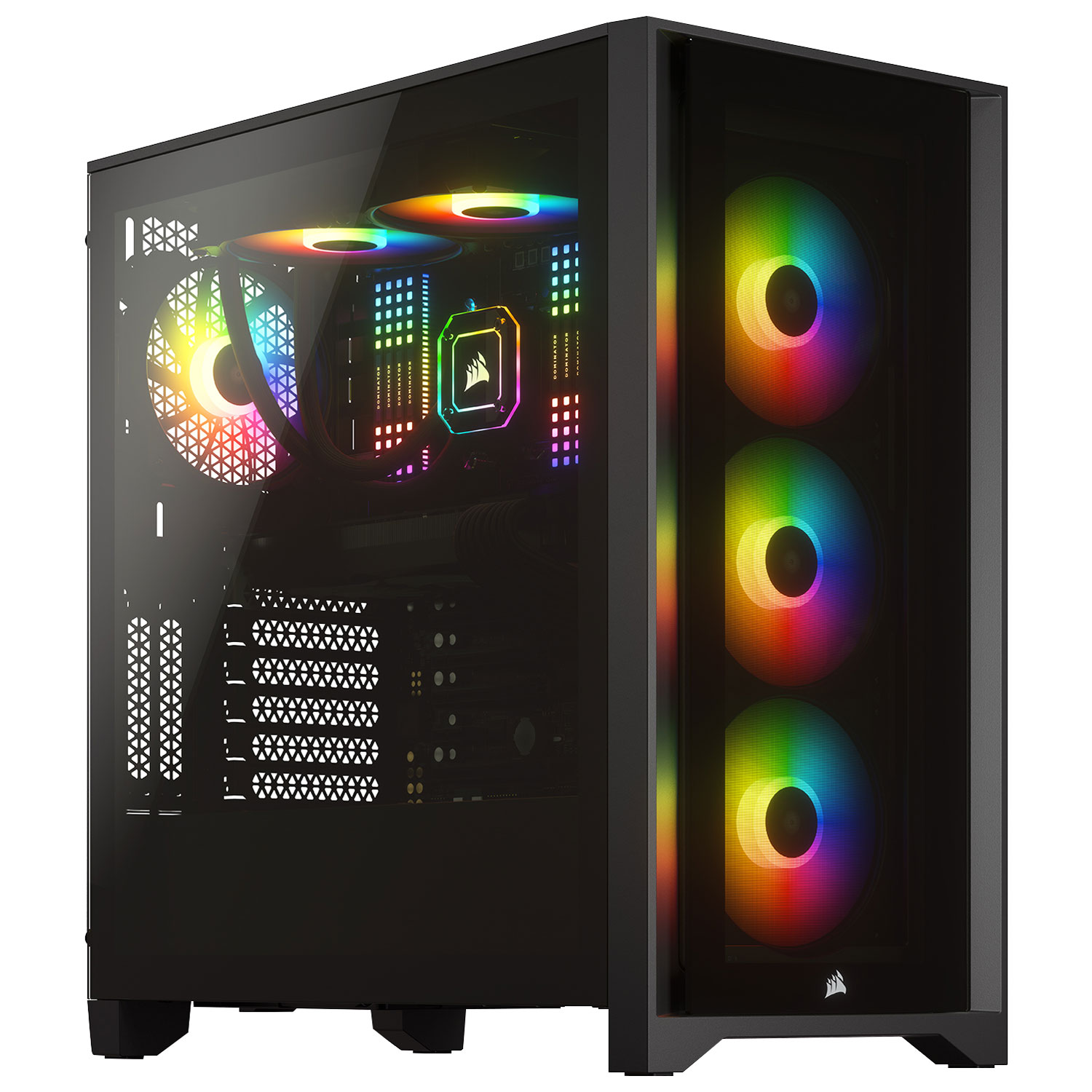 Tour d'ordinateur mi-haute ATX iCUE 4000X RGB de Corsair - Noir