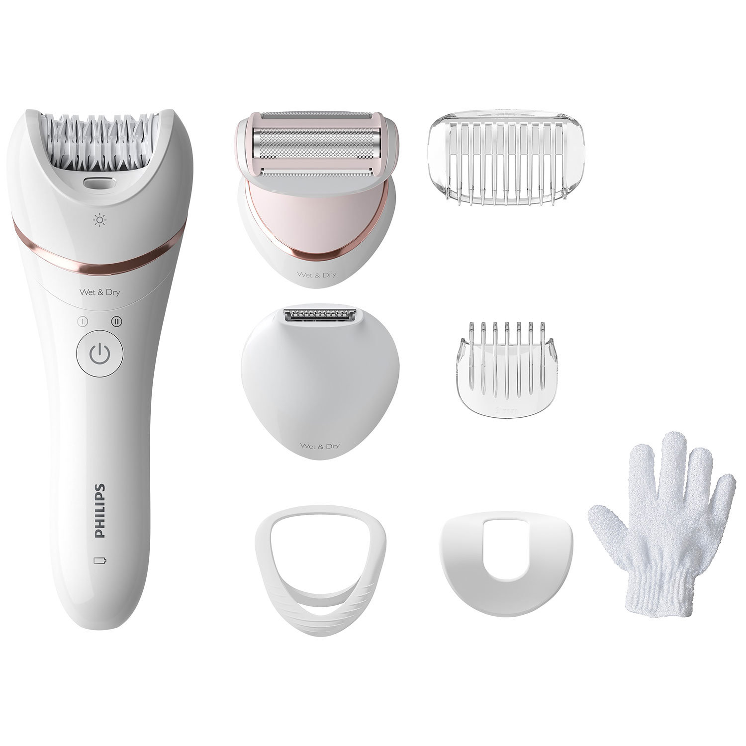 Philips Series 8000 Wet/Dry Epilator with Accessory Kit (BRE720/14)