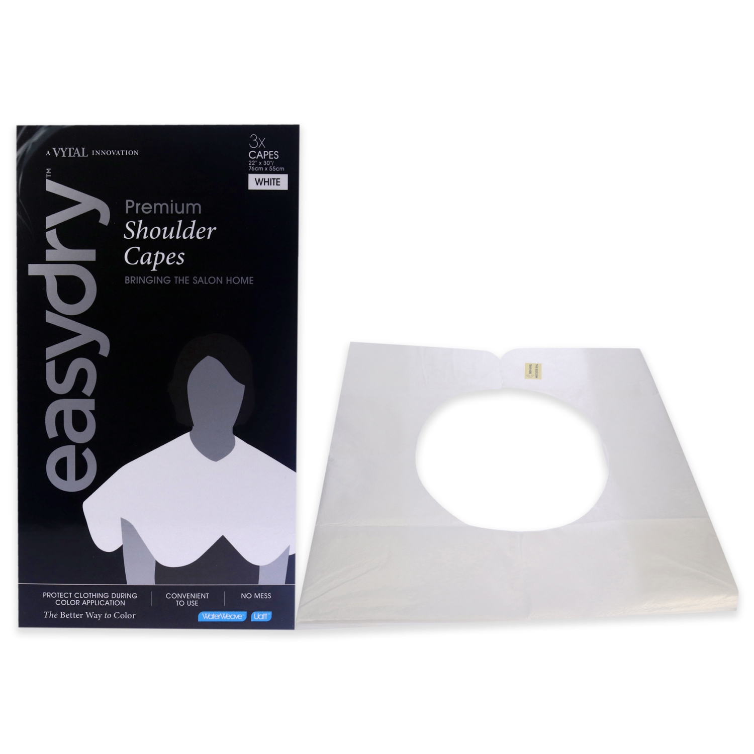 Cape technique – blanche par Easydry pour unisexe – 1 cape PC
