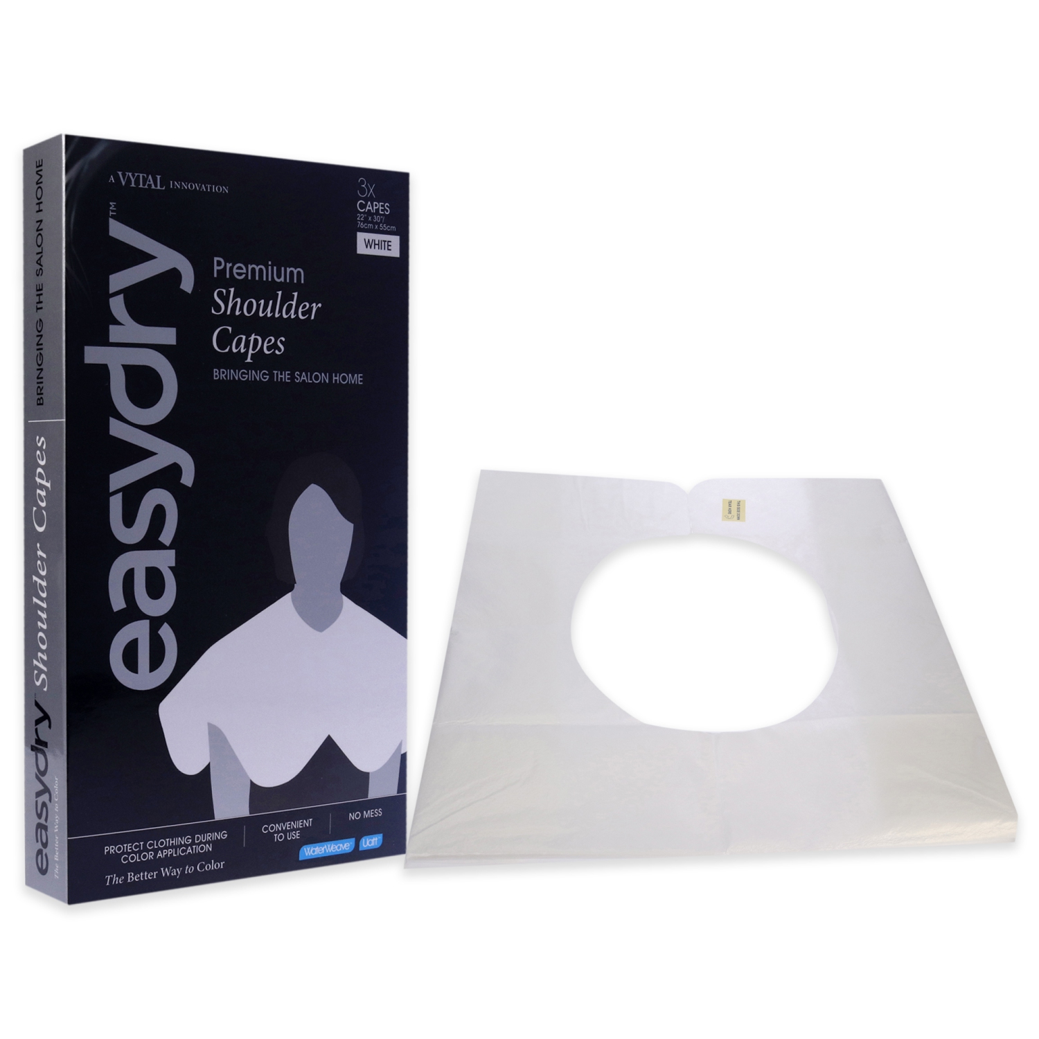 Cape technique – blanche par Easydry pour unisexe – 1 cape PC