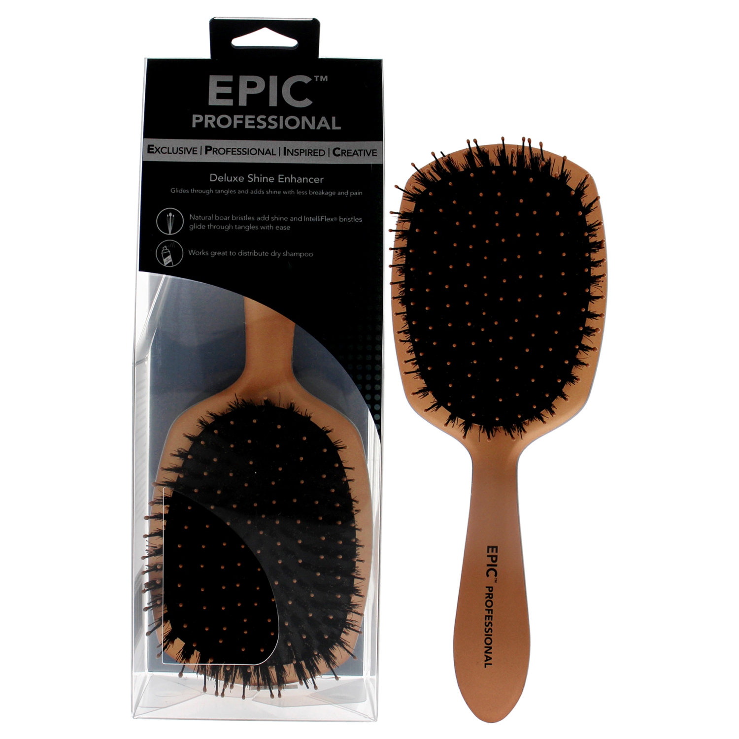 Brosse Pro Epic Deluxe Shine Enhancer - Rose doré par Wet Brush pour unisexe - 1 brosse à cheveux PC