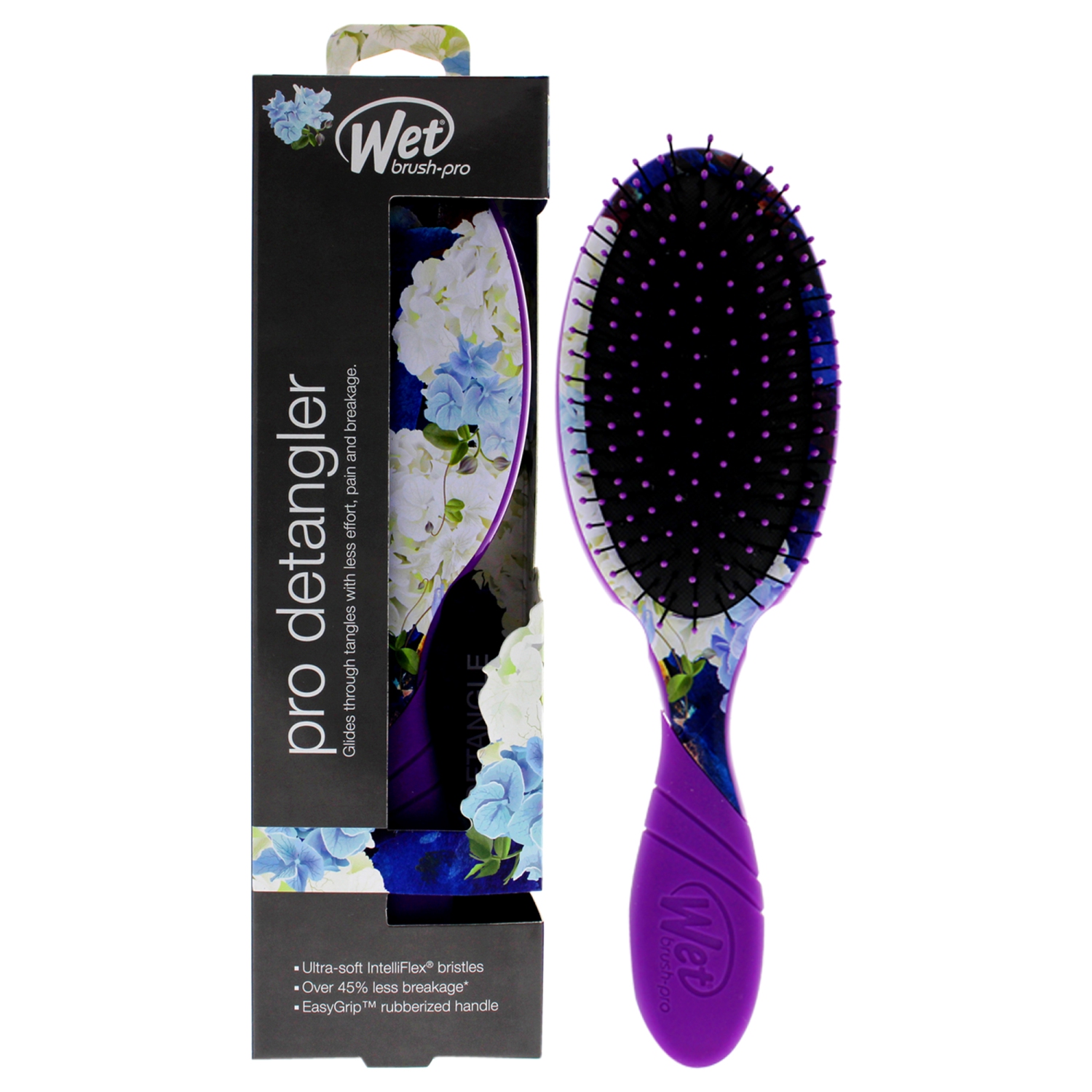 Pro Detangler Brush Hyper Floral - Purple by Wet Brush for Unisex - 1 Pc Hair Brush