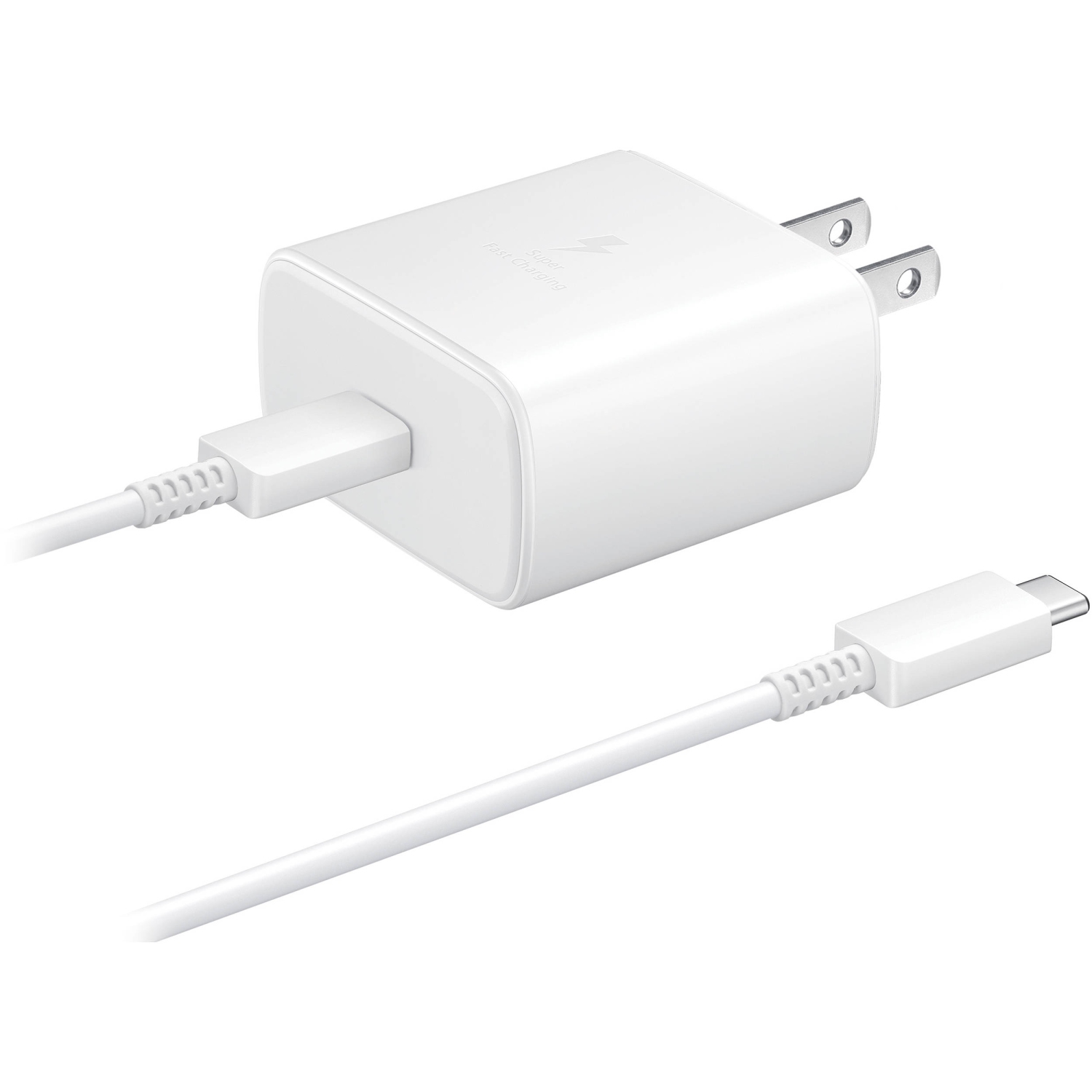 45W USB-C PD PPS Super Fast Charging Wall Charger Adapter + 1m Type C Cable for Samsung Galaxy S10 S20 Note 10 20 Ultra, White