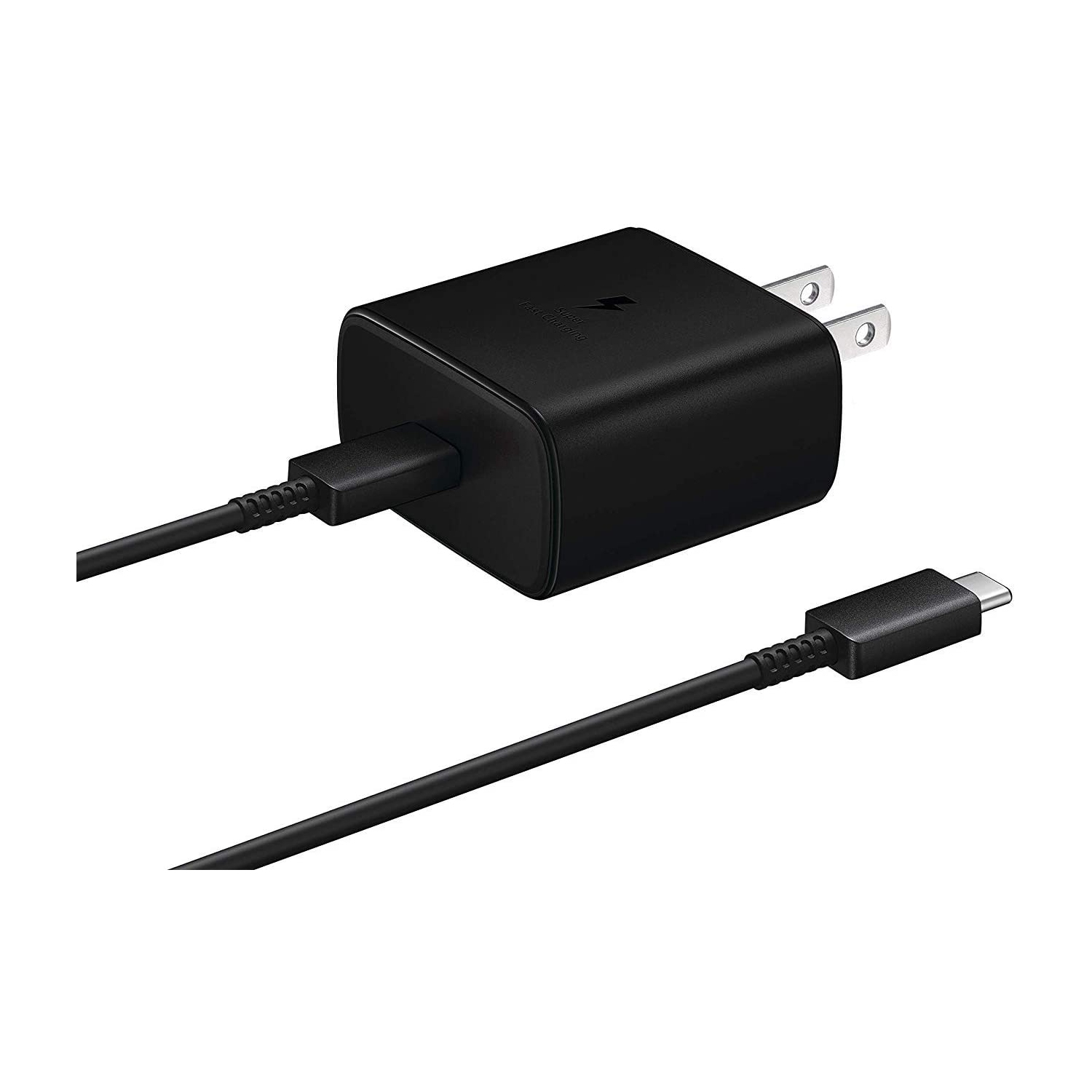 45W USB-C PD PPS Super Fast Charging Wall Charger Adapter + 1m Type C Cable for Samsung Galaxy S10 S20 Note 10 20 Ultra, Black