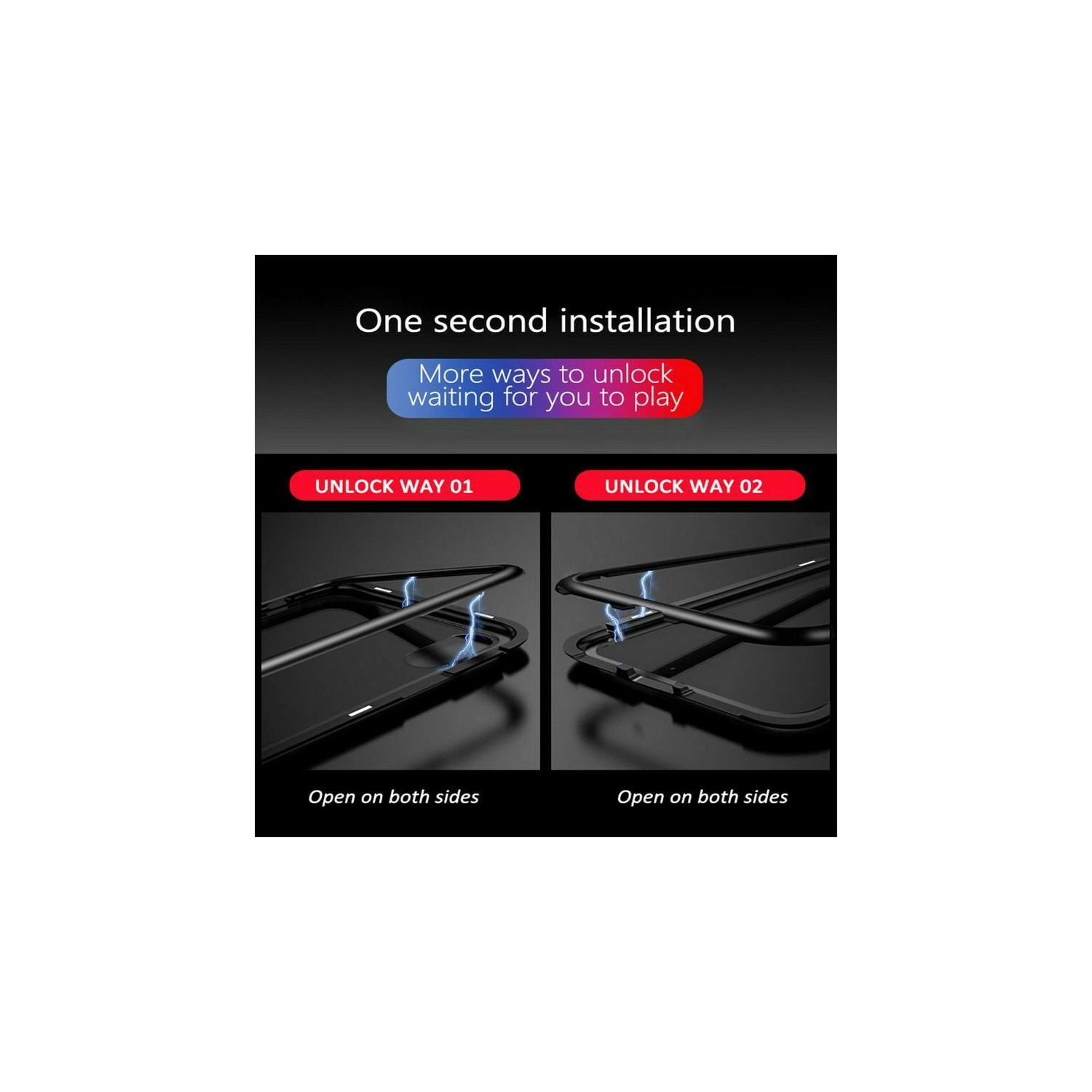 Kelvin 360° Clear Tempered Glass Magnetic Metal Case for iPhone 12 Pro Max - Gold