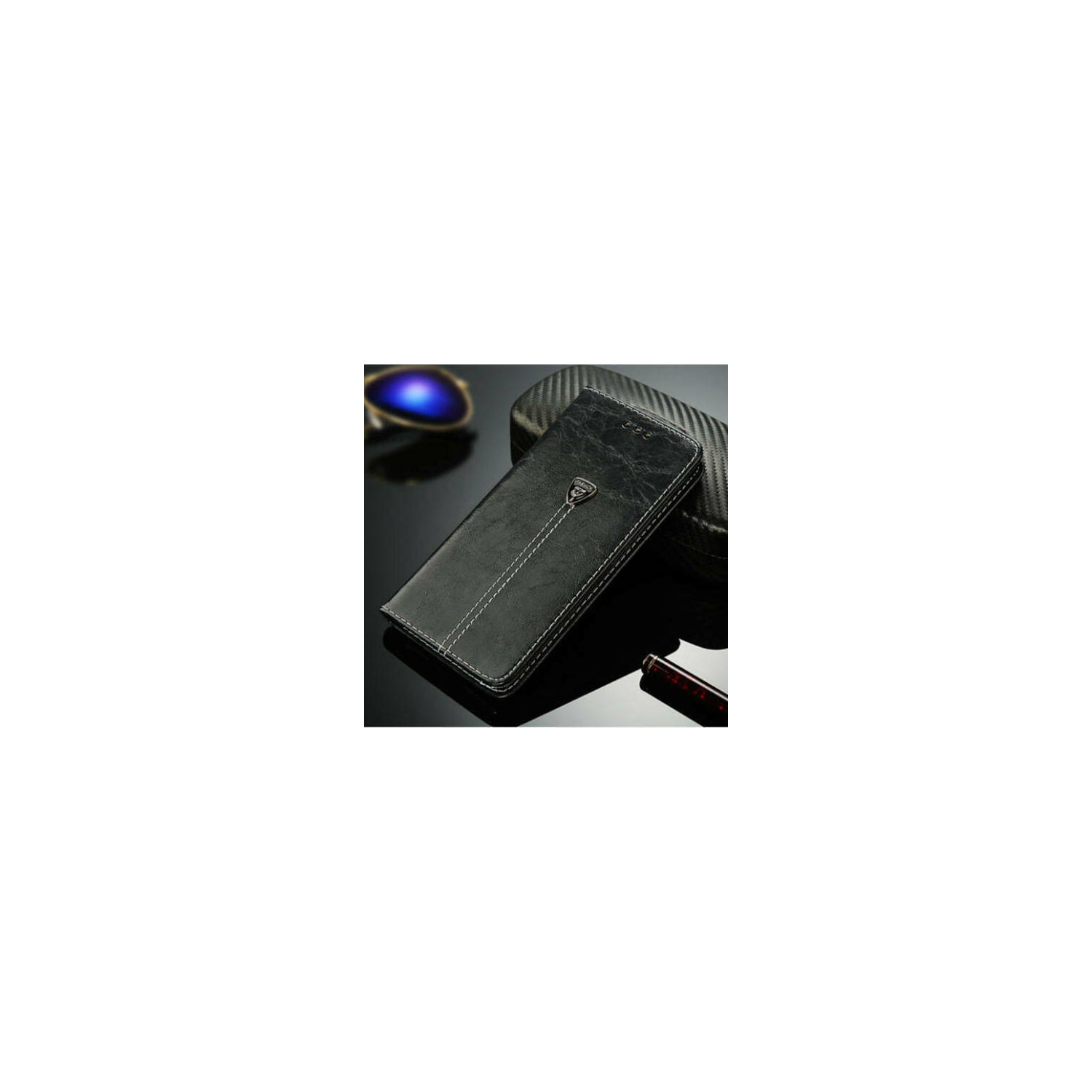 Coque Samsung Galaxy Note 20 Ultra Etui Housse Portefeuille en Cuir Véritable avec Fentes de Carte Fermeture à Aimant Support Anti-Choc Coque de