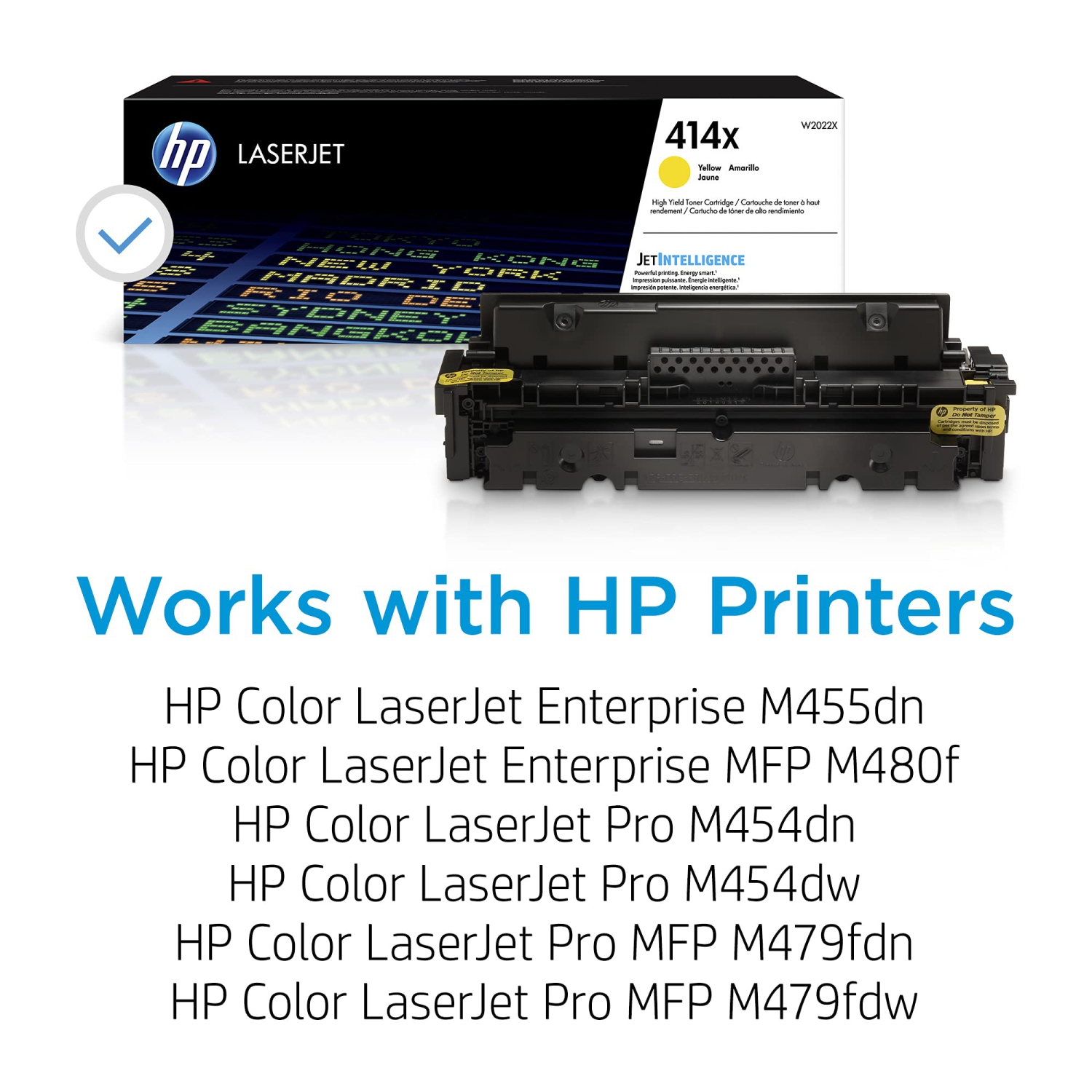 HP 414X High Yield Yellow Original LaserJet Toner Cartridge, W2022X