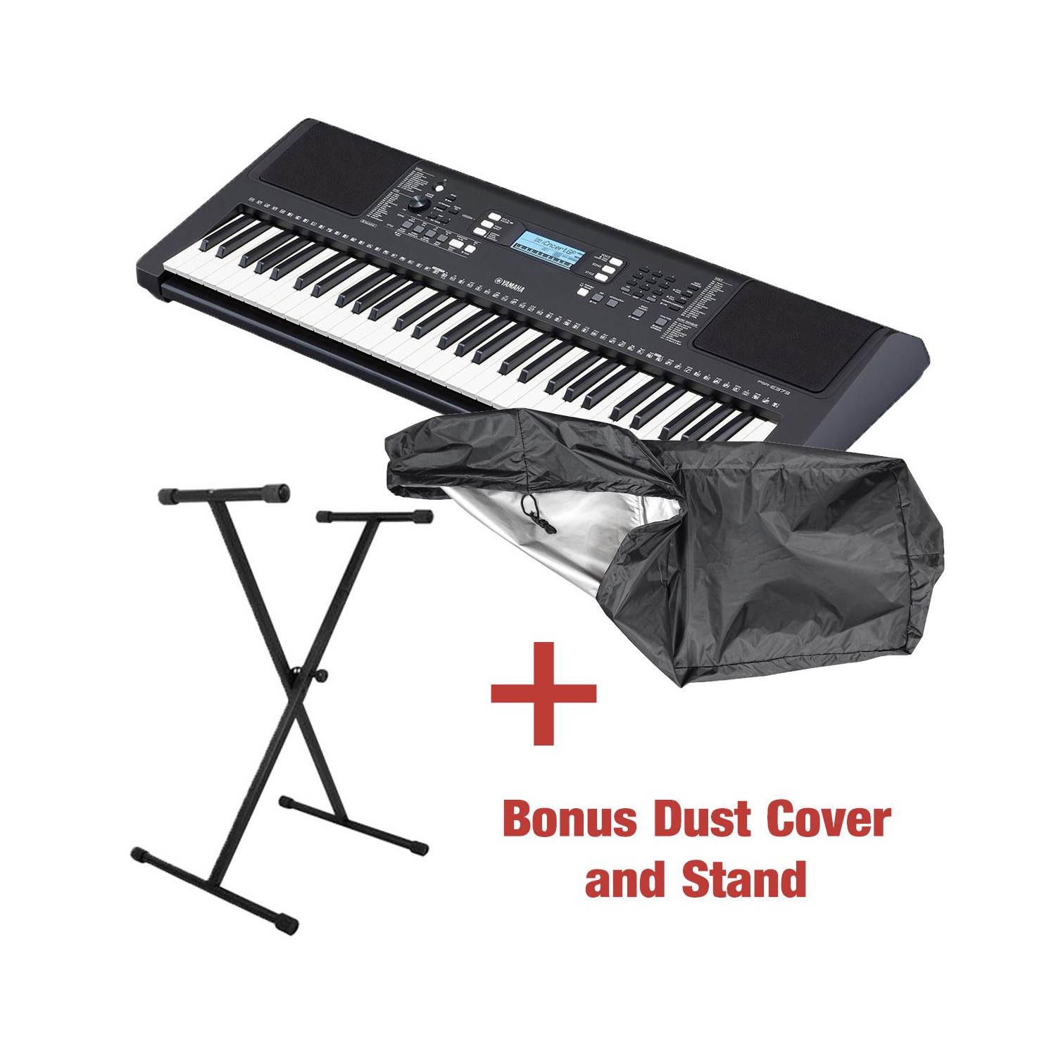 Yamaha PSR-E373 61-Key Portable Digital Keyboard with Bonus Stand and Dust Cover