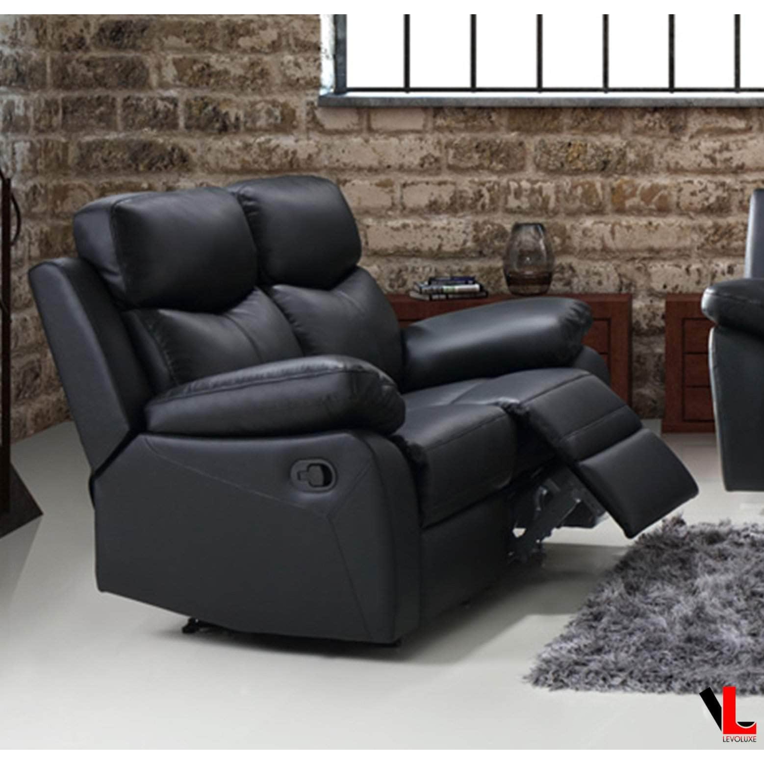 Levoluxe Aveon 62" Pillow Top Arm Reclining Loveseat in Leather Match