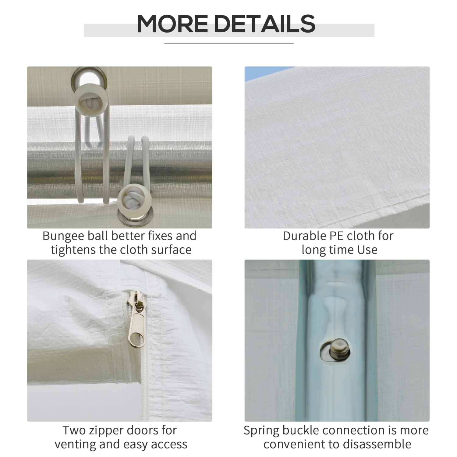 Outsunny 20’ x 10’ Heavy Duty Party Tent Outdoor Carport Canopy Shelter Gazobo with Water-Resistant Sidewall, Zipper Door and Windows, White