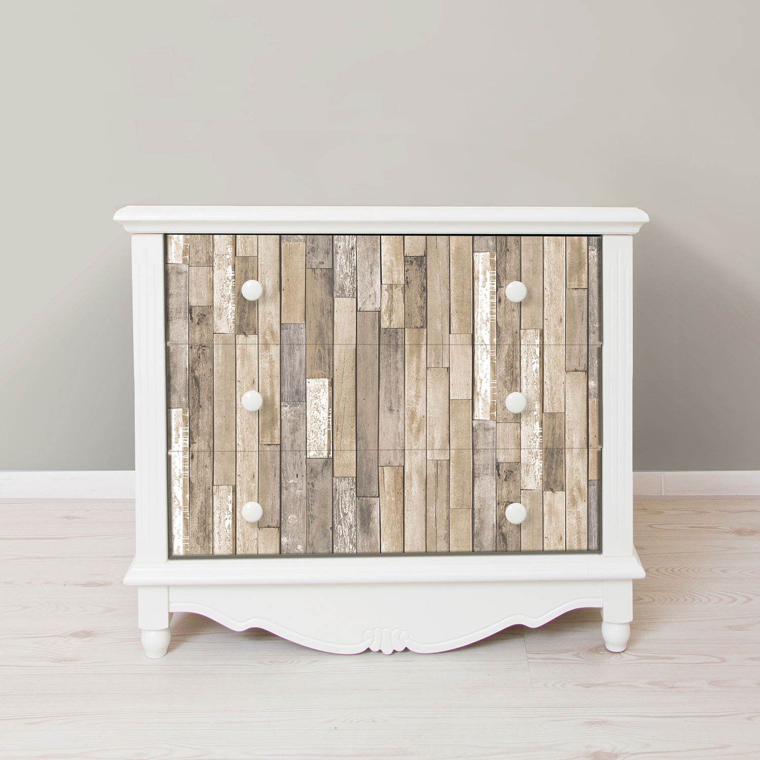 Papier peint autocollant Weathered Plank Barn d'InHome - Brun