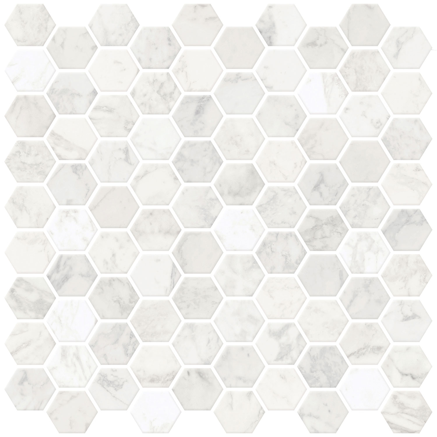 InHome Hexagon Marble Peel & Stick Backsplash Tiles - White