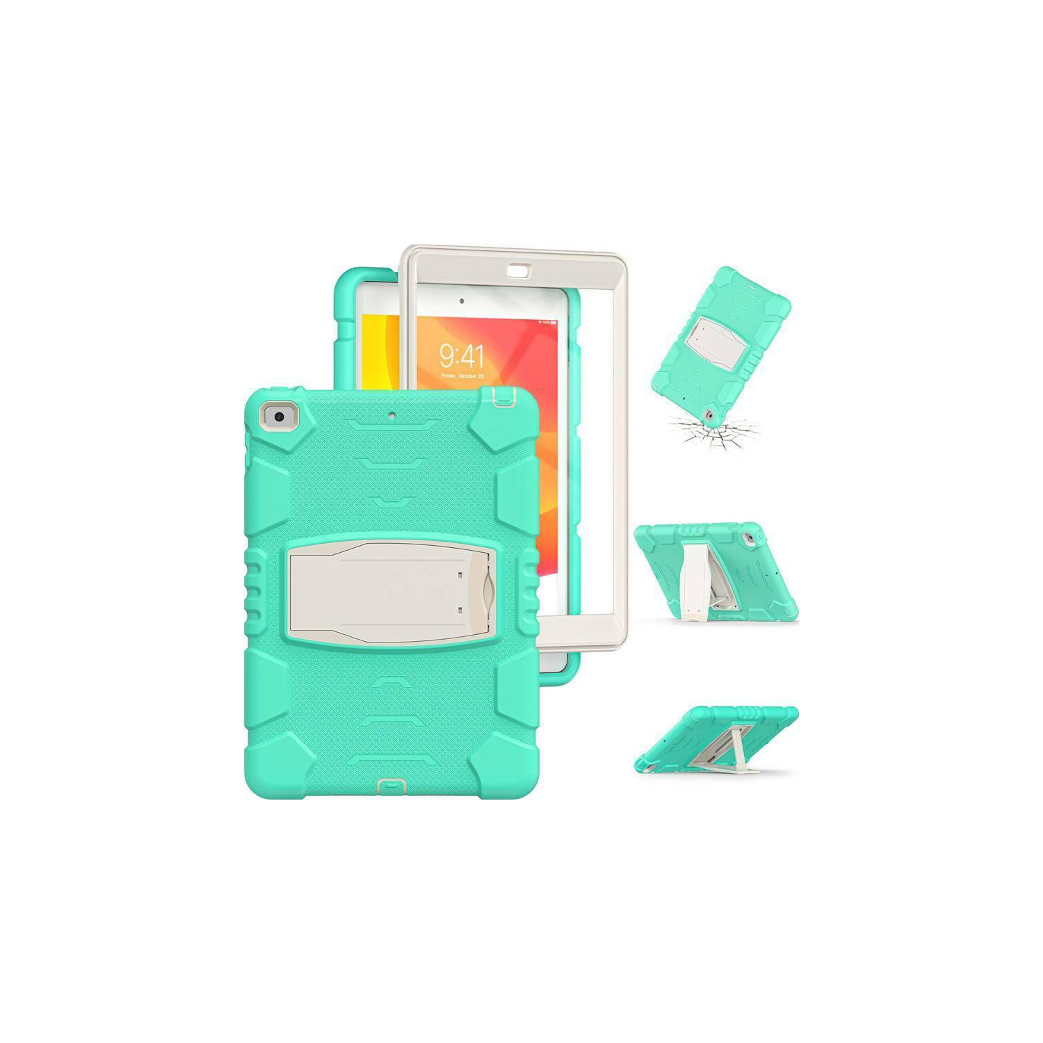Étui de béquille rigide antichoc robuste Défenseur pour iPad Air 1 2 1st 2nd Gen / Pro 9.7", Menthe
