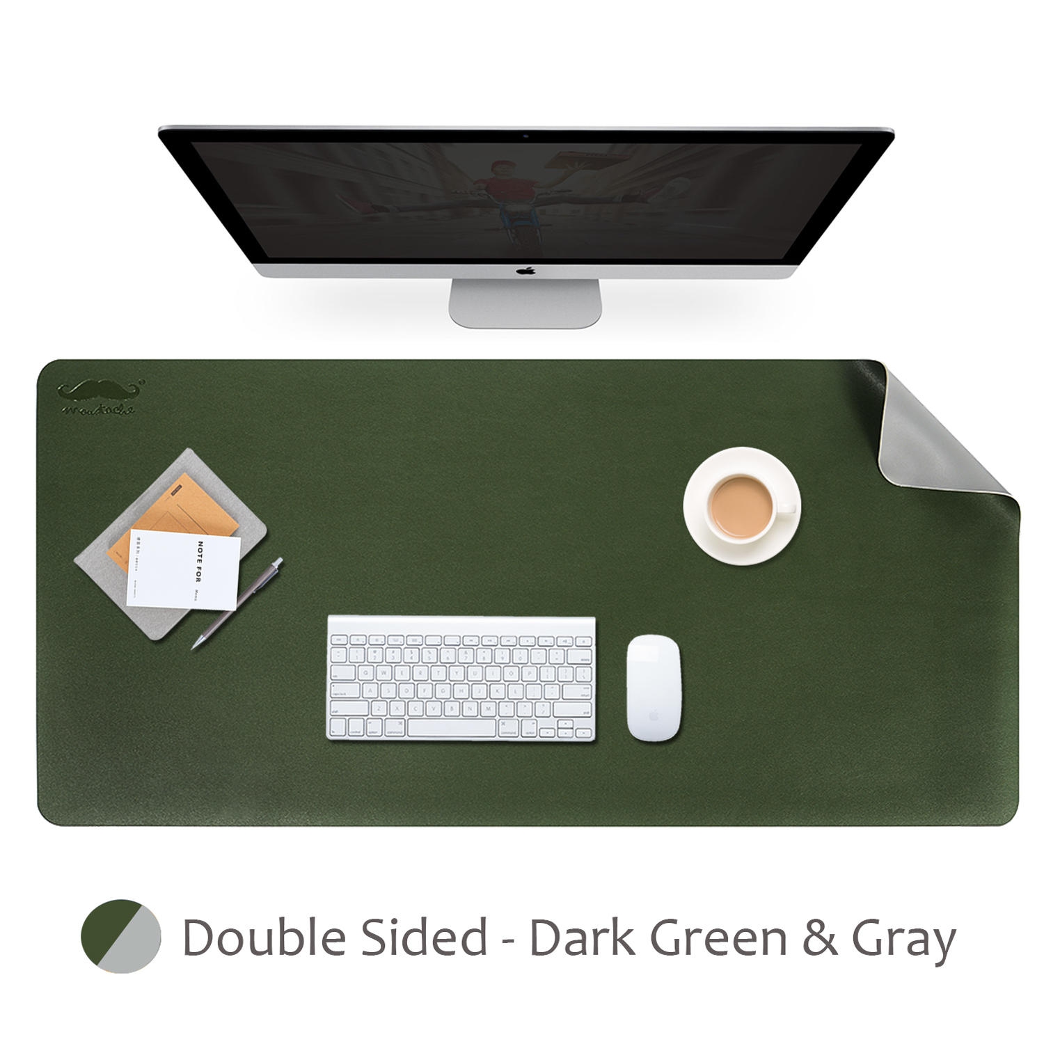 Dual-Sided Extended Mouse Pad Desk Pad Writing Mat, 900mm x 450mm, PU Material