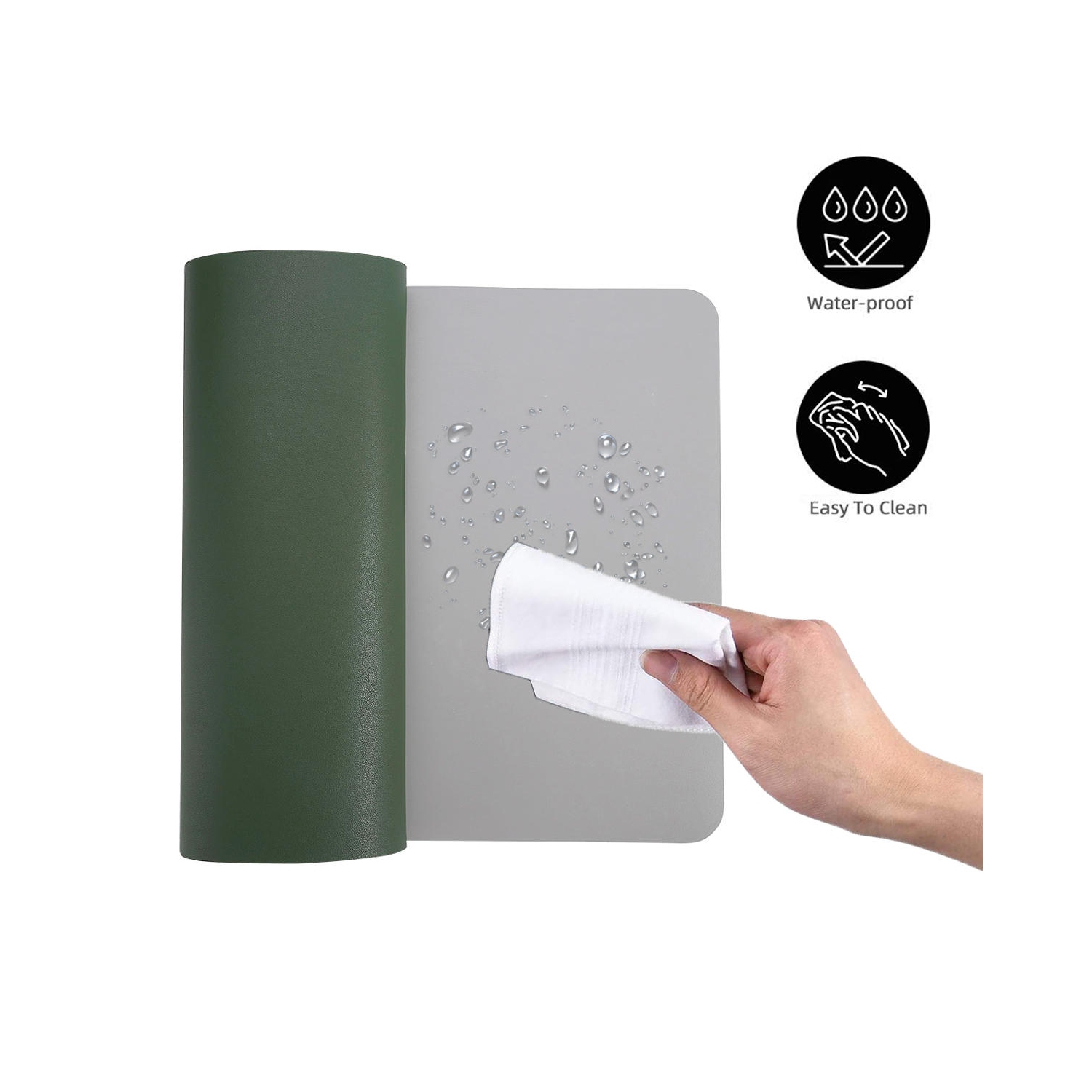 Dual-Sided Extended Mouse Pad Desk Pad Writing Mat, 900mm x 450mm, PU Material