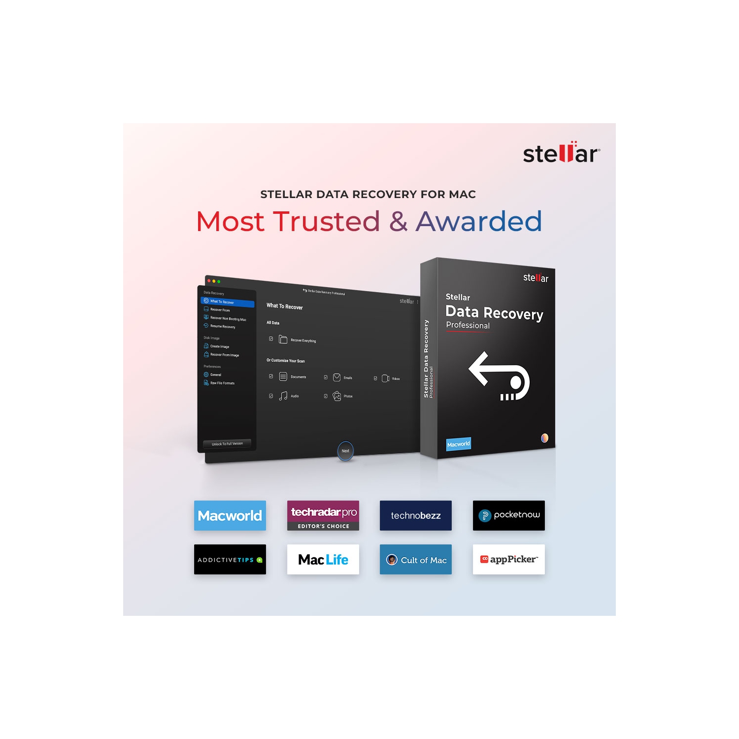 Stellar Data Recovery Software for Mac Professional Recovers Deleted Data, Photos, Videos, Emails 1 PC 1 Year - Digital Download