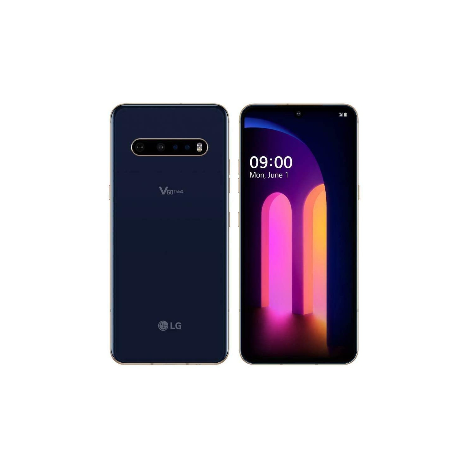 Refurbished - LG V60 ThinQ (5G) 6.8 inch Single Screen 8GB(RAM)+128GB LM-V600TM Classy Blue Unlocked - Certified Refurbished