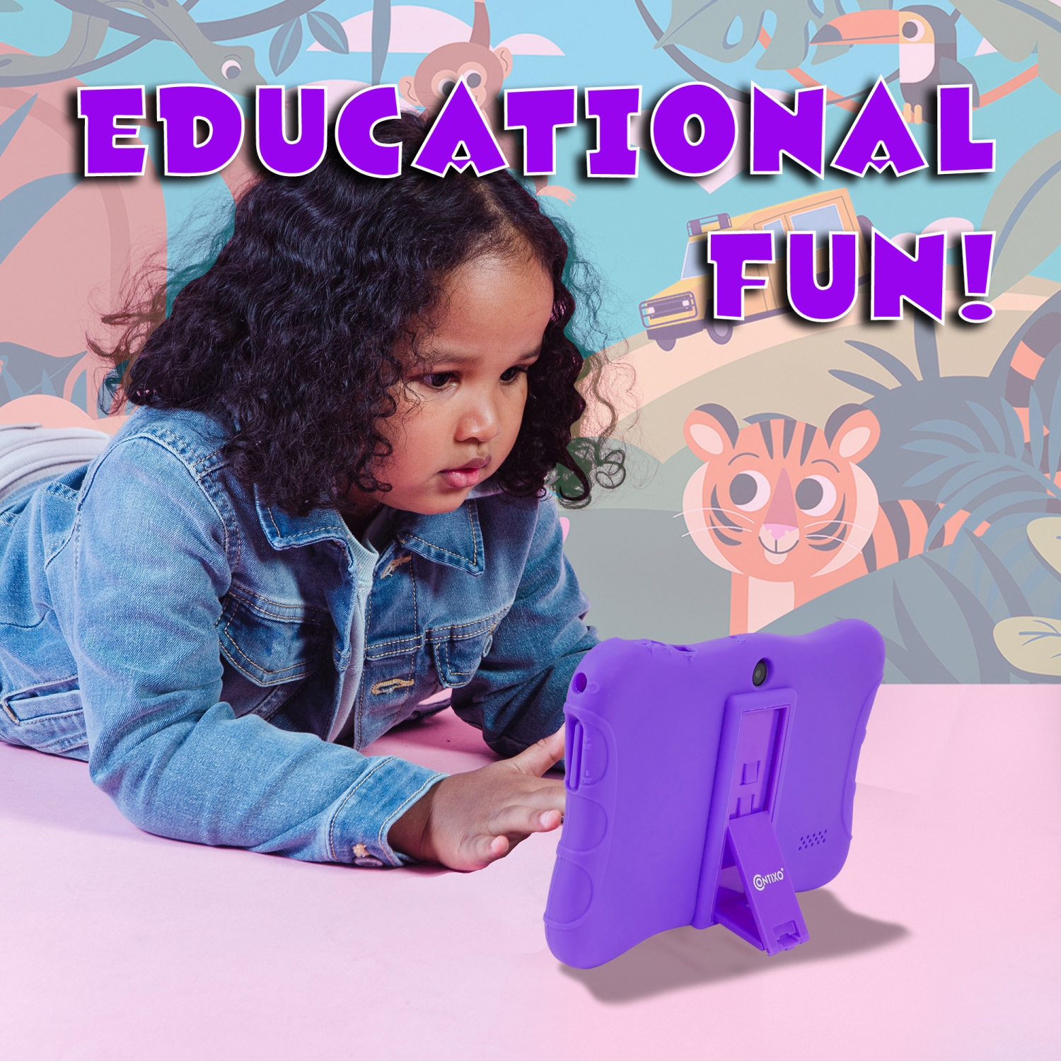 Contixo – Tablette pour enfants de 7&nbsp;po, 50 livres numériques Disney GRATUITS, 32&nbsp;Go, tablette Android éducative pour enfants de 3 à 7 ans,