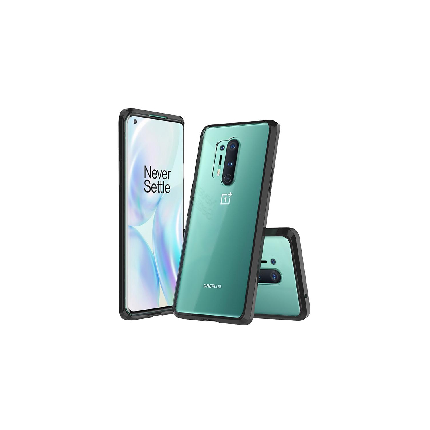 PANDACO Acrylic Black Hard Clear Case for OnePlus 8 Pro