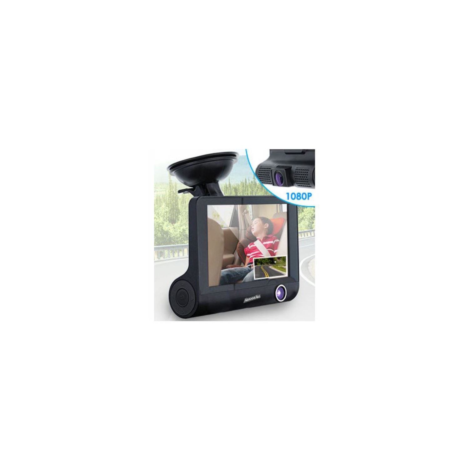 Armorall 1080P Dual Lens Dash Camera W/4" Lcd