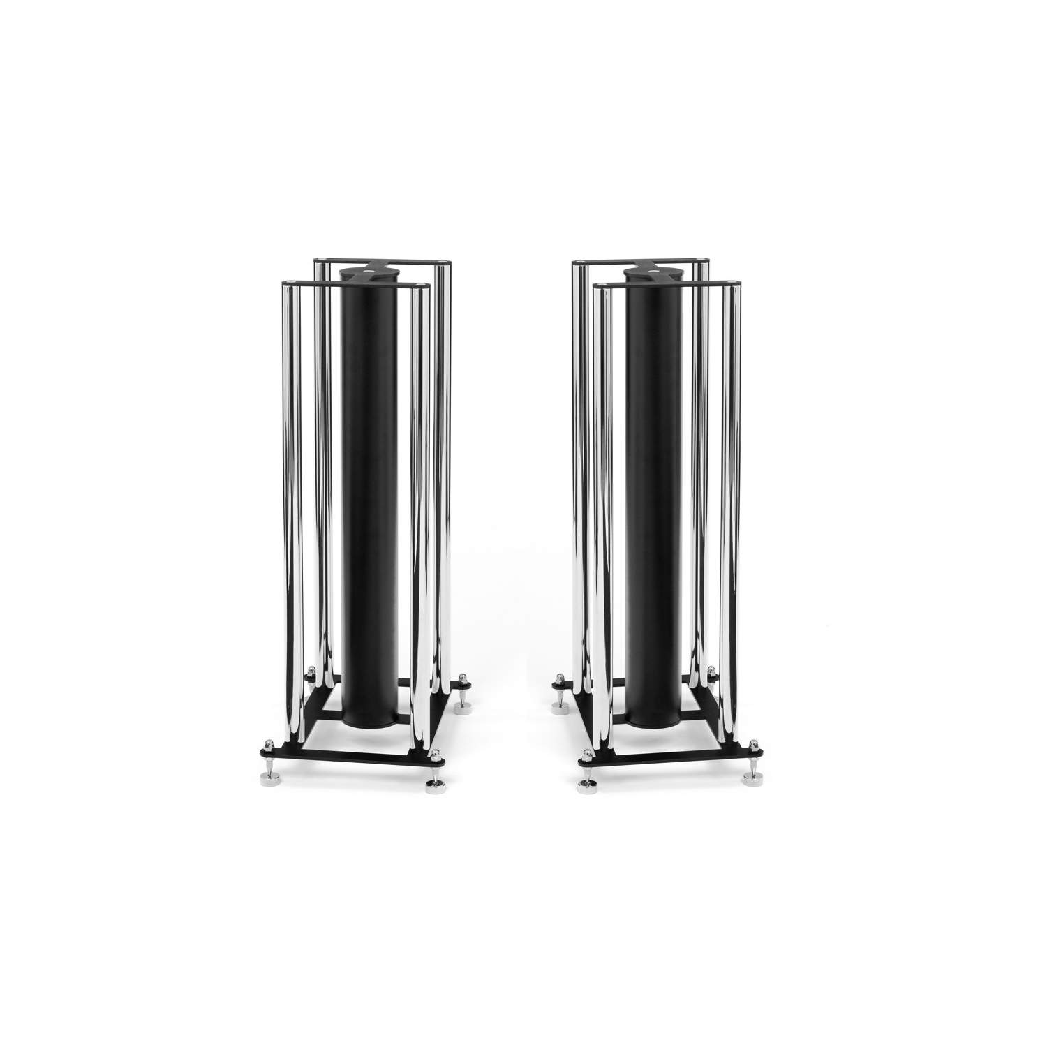 Custom Design FS104 SIG Black/Brushed Chrome Speaker Stands (Pair)