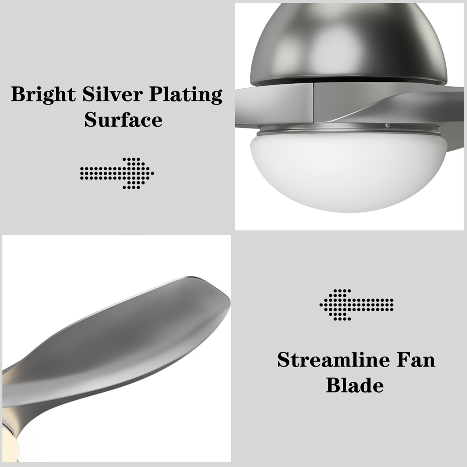 Costway 48" Ceiling Fan w/ Remote Control Dimmable LED Light Modern Reversible Blades