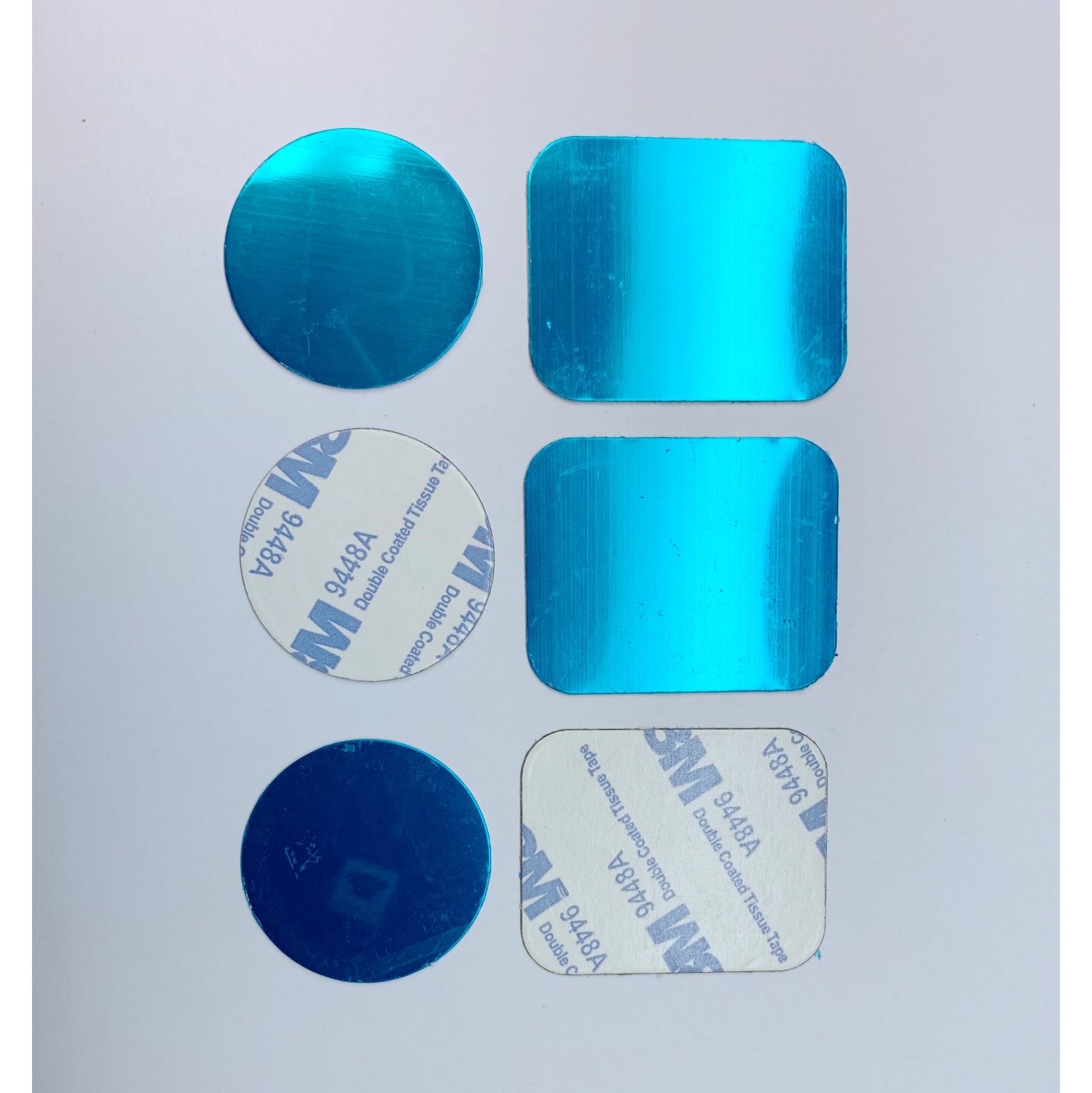 TopSave Mount Metal Plate with Adhesive for Magnetic Car Mount -X6 Pack 3 Rectangle[44mm*35mm] and 3 Round[35mm]