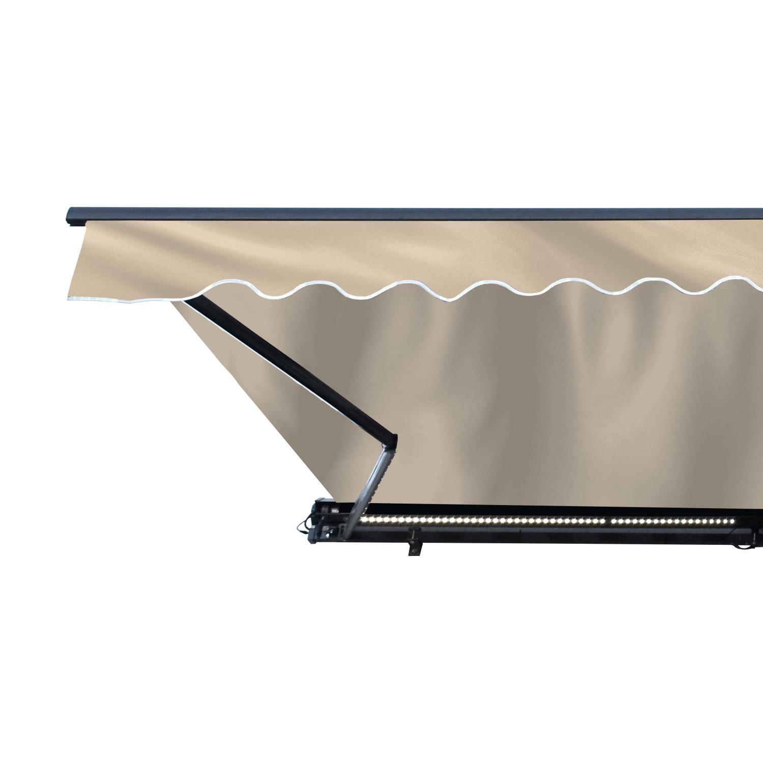 ALEKO AWCL13X10IVOR29 Motorized LED Half Cassette Retractable Awning 13 X 10 Feet, Ivory