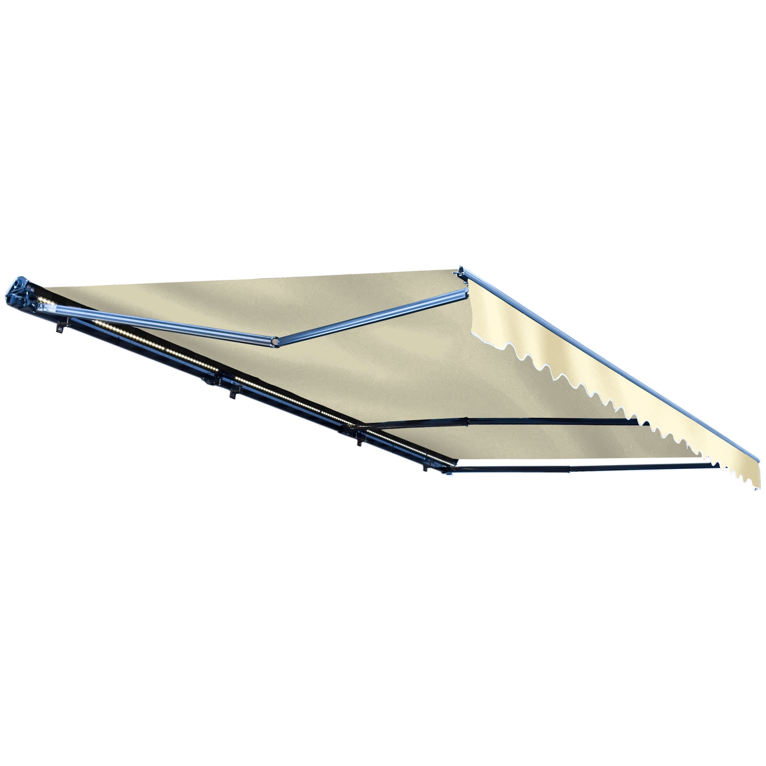 ALEKO AWCL13X10IVOR29 Motorized LED Half Cassette Retractable Awning 13 X 10 Feet, Ivory