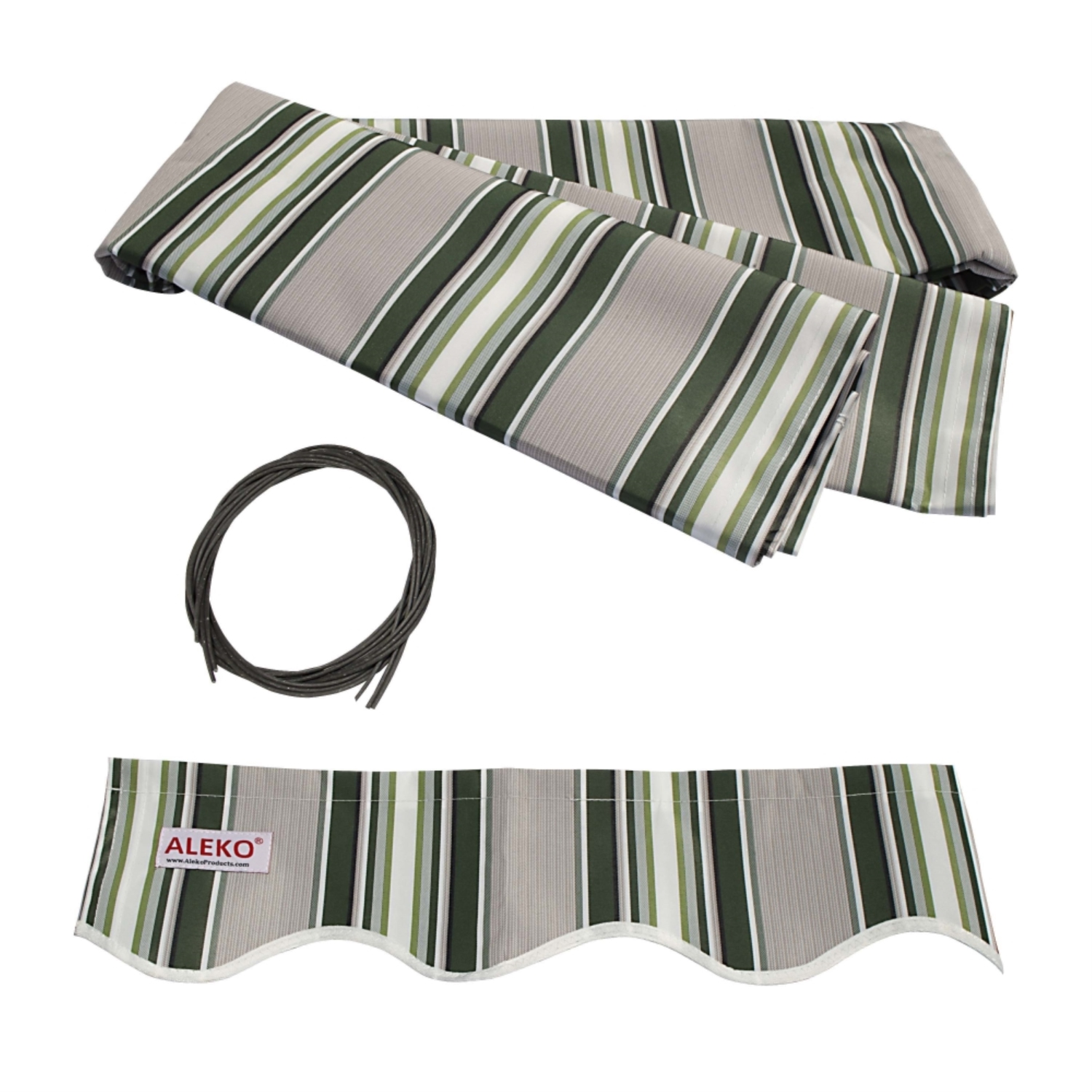 ALEKO AWCL20X10MSGR58 Motorized LED Half Cassette Retractable Awning 20 X 10 Feet, Multi-Stripe Green
