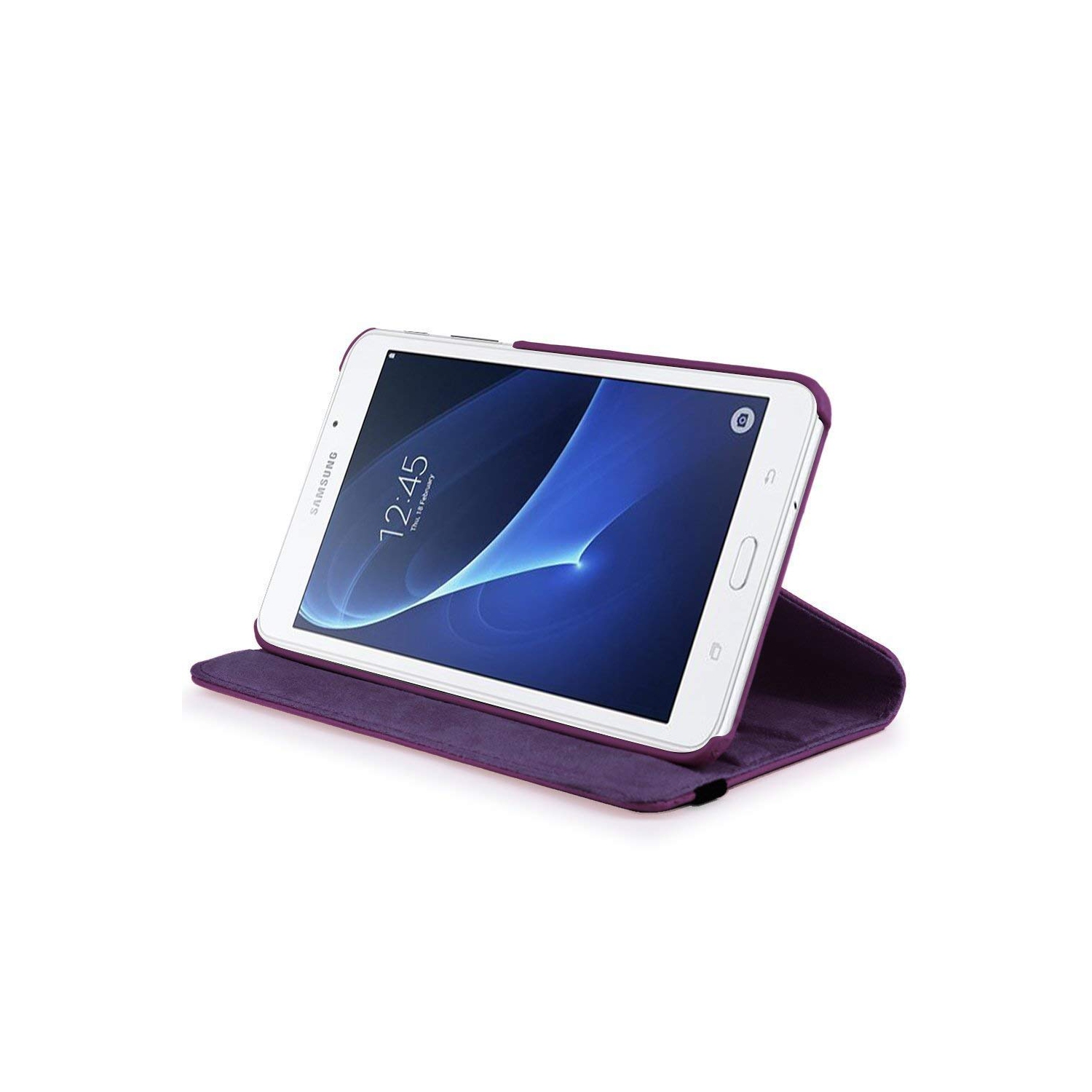 TopSave 360 Rotating PU Leather Tablet Case For Samsung Tab A 7"(2016) T280/T285, Purple