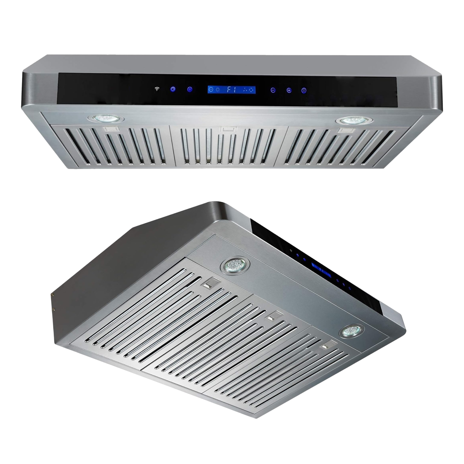 ROXON 860 CFM Slim Range Hood Stainless Steel Kitchen Exhaust Fan Under Cabinet Style with REMOTE RXN-U15BS-30