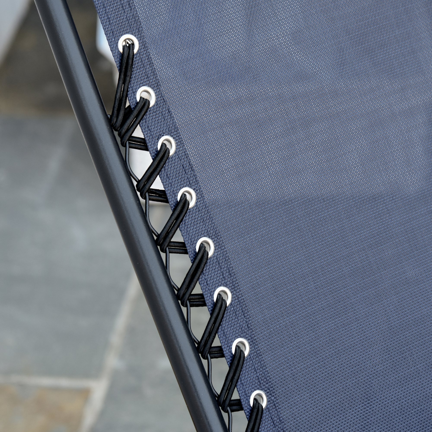 Outsunny – Ensemble de chaises longues Zero Gravity avec table d’appoint, chaise longue de patio, porte-gobelets et appuie-tête réglable, bleu