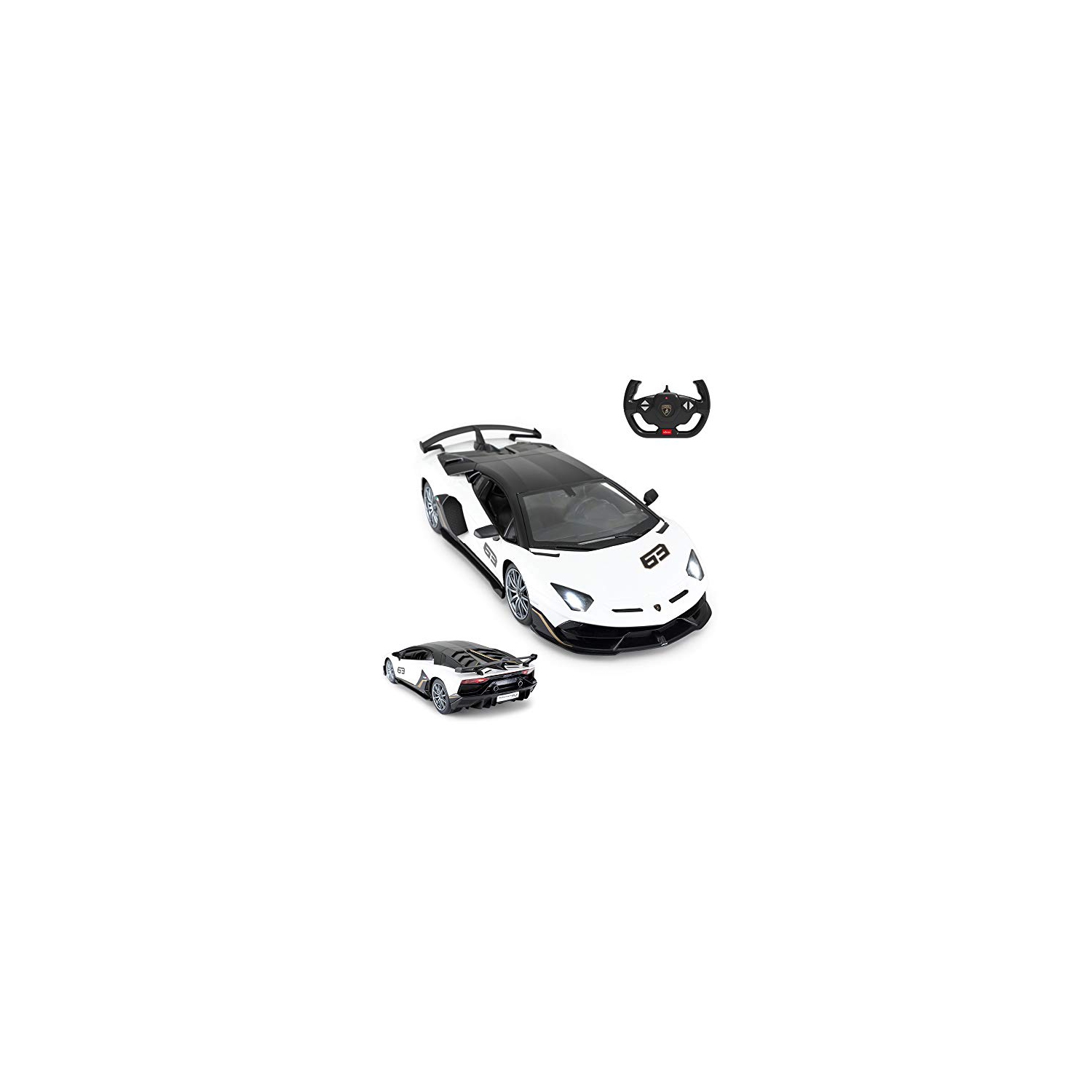Voiture Lamborghini jouet | RASTAR 1:14 Lamborghini Aventador SVJ télécommandé, voiture de course Super RC Sport pour garçons, 2,4 GHz