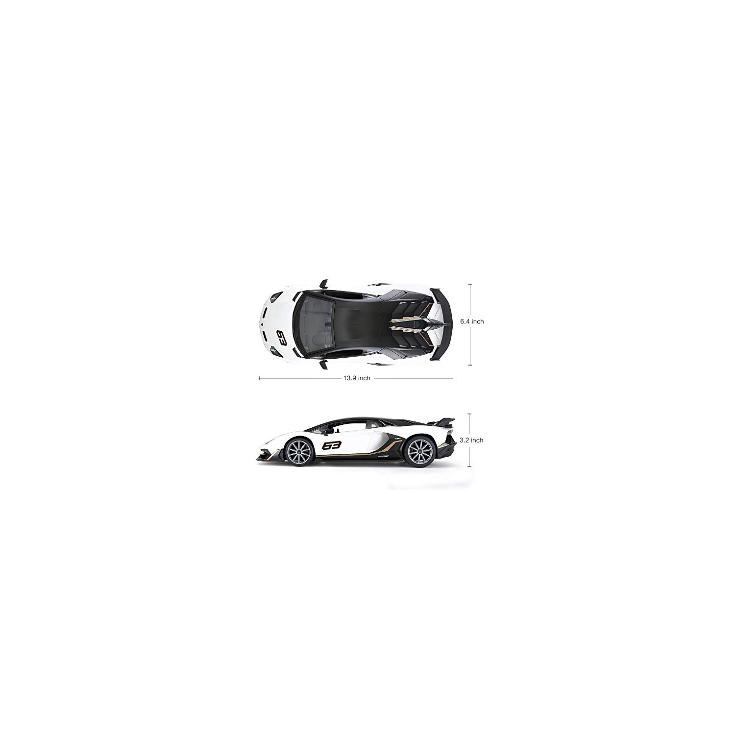 Voiture Lamborghini jouet | RASTAR 1:14 Lamborghini Aventador SVJ télécommandé, voiture de course Super RC Sport pour garçons, 2,4 GHz