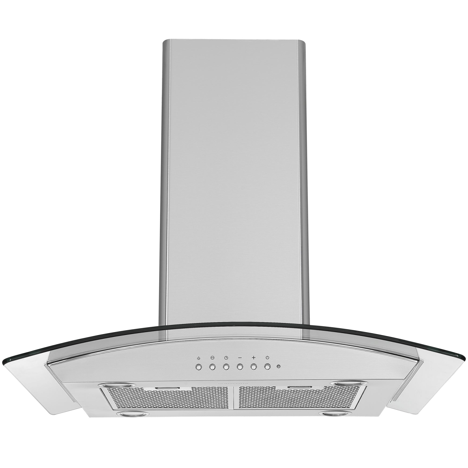 Ancona 30" 450 CFM Convertible Island Glass Canopy Range Hood in Stainless Steel with Auto Night Light Feature