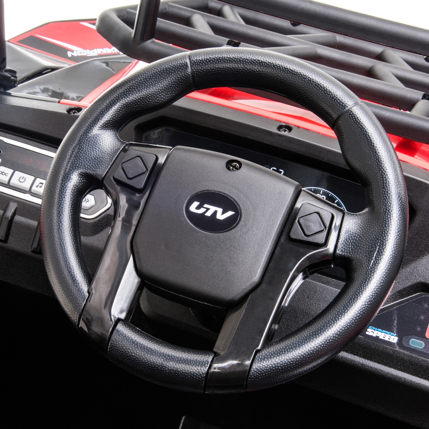 Jouet tout-terrain électrique à piles 12&nbsp;V d'Aosom pour enfants, 1,8 à 3,7 mi/h avec contrôle parental à distance, toit élevé, Music Lights MP3