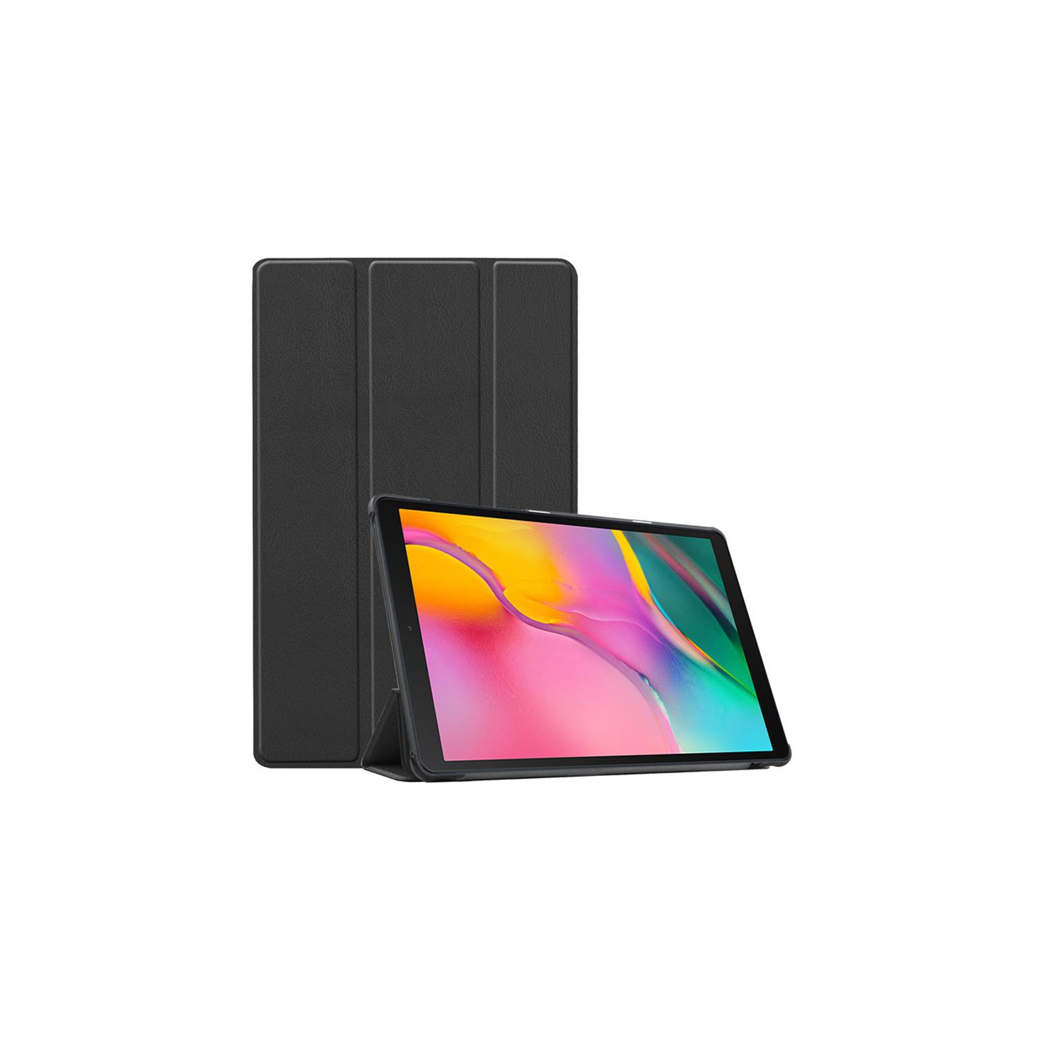 PANDACO Black Leather Folio Case Samsung Galaxy Tab S7 / Tab S8 (11-inch)